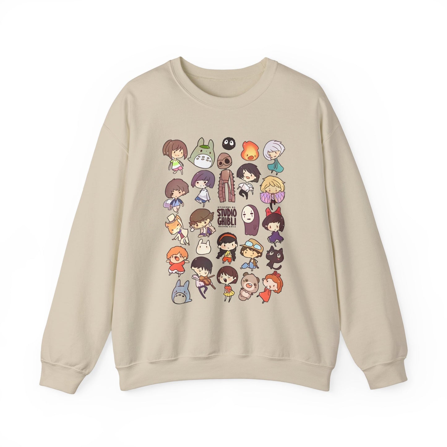 Chibi Studio Ghibli Characters Sweatshirt – 100% Cotton Cozy Anime Pullover for Ghibli Lovers
