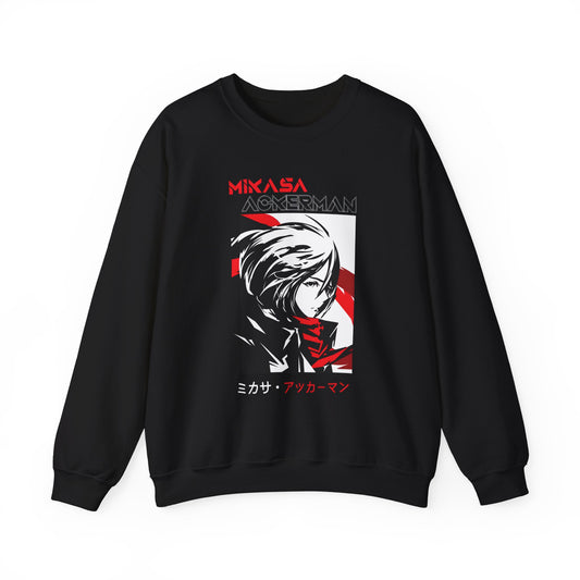 Mikasa Ackerman Sweatshirt – 100% Cotton Attack on Titan Anime Pullover for Fans