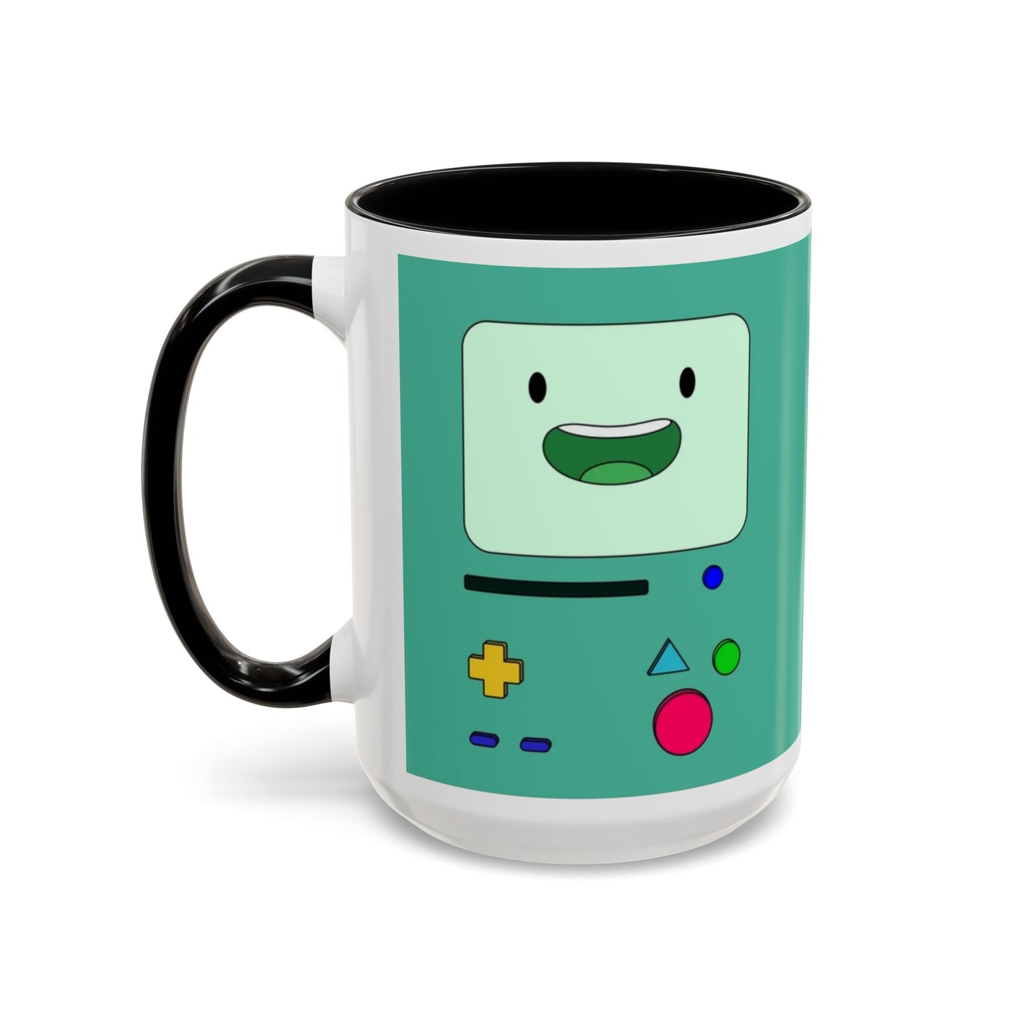 BMO Adventure Time Accent Handle Mug – Colorful Beemo Cup – 11oz & 15oz Ceramic Gift for Cartoon Fans