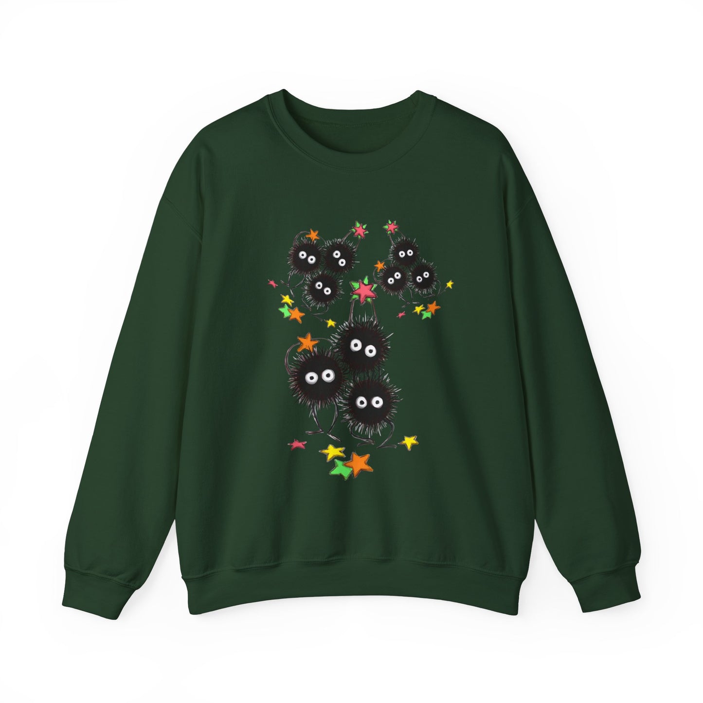 Soot Sprites Fantasy Sweatshirt – 100% Cotton Cozy Anime Pullover for Studio Ghibli Fans