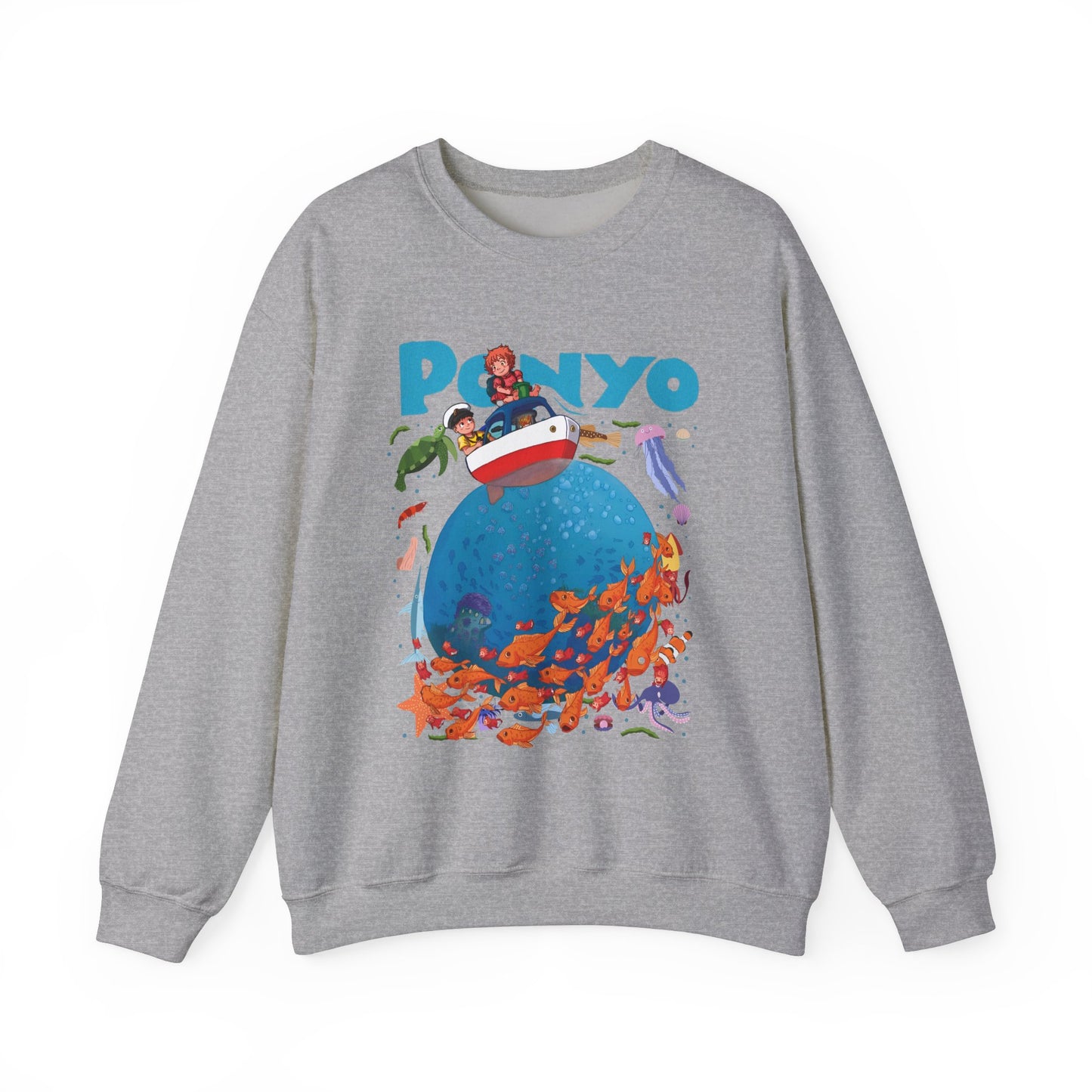 Ponyo and Sosuke Boat Adventure Sweatshirt – 100% Cotton Studio Ghibli Inspired Pullover