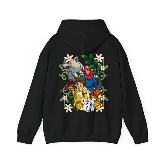 Princess Mononoke Back Print Hoodie – 100% Cotton Studio Ghibli Art Cover Sweatshirt