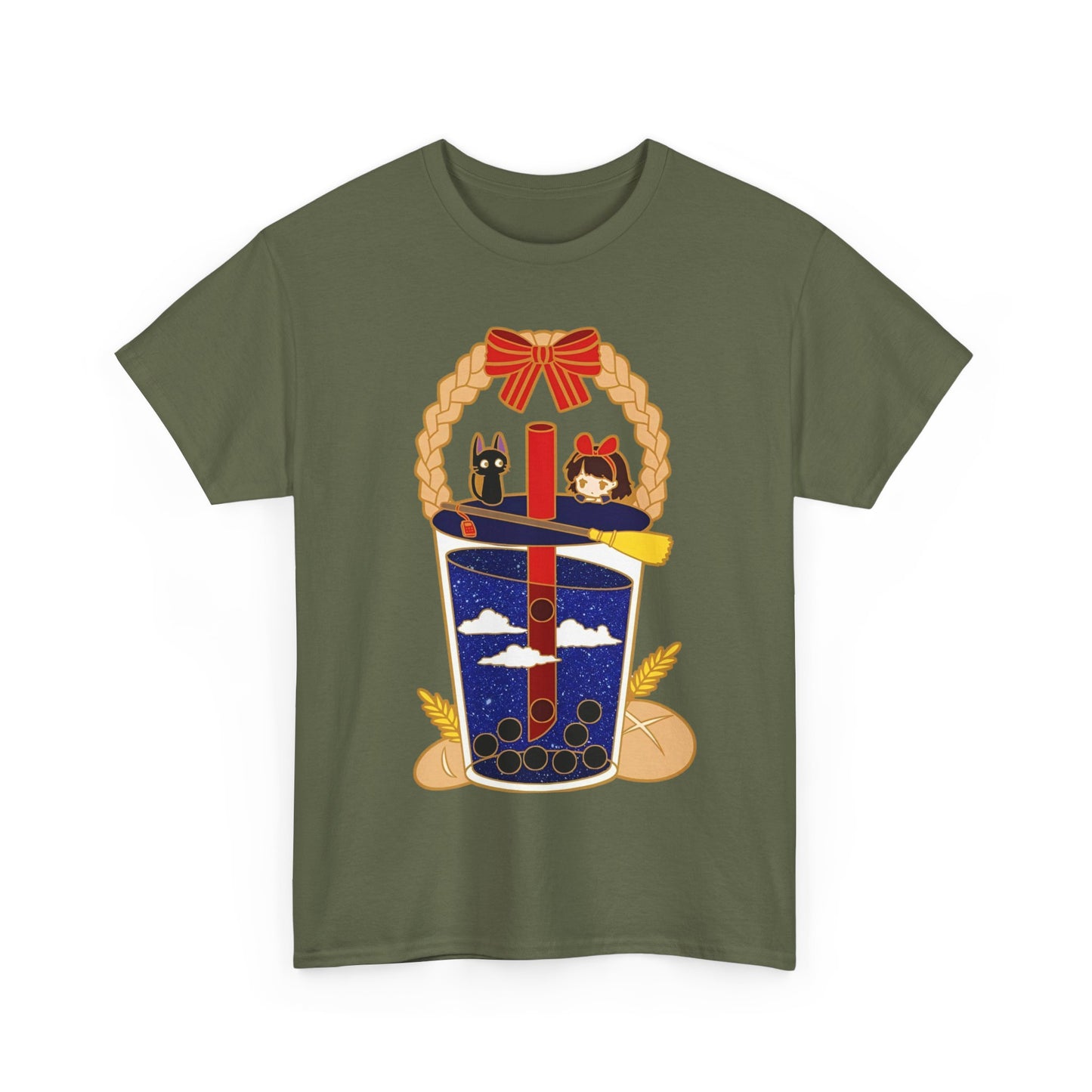 Kiki’s Delivery Service Smoothie Art T-Shirt | 100% Cotton Studio Ghibli Anime Tee