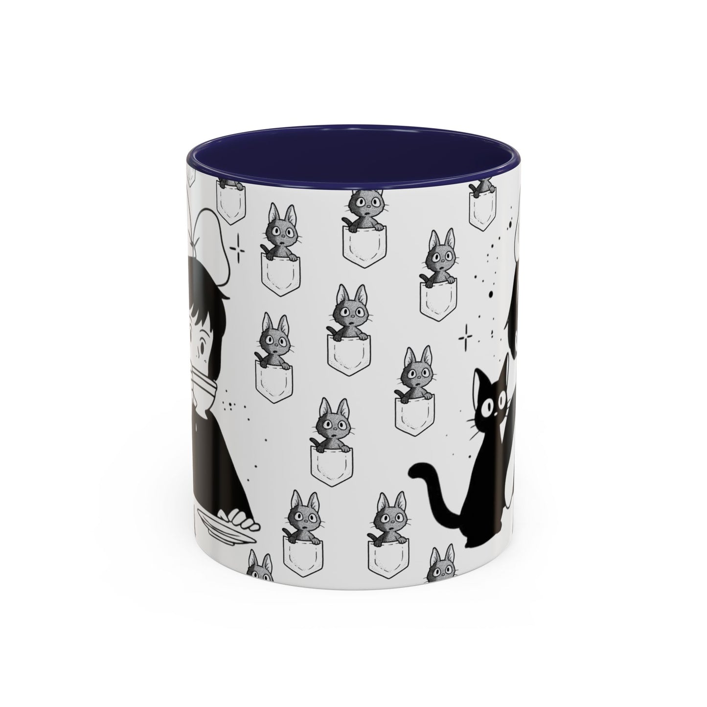 Kiki's Delivery Service Coffee Mug – Studio Ghibli Accent Handle Cup – 11oz & 15oz Anime Gift