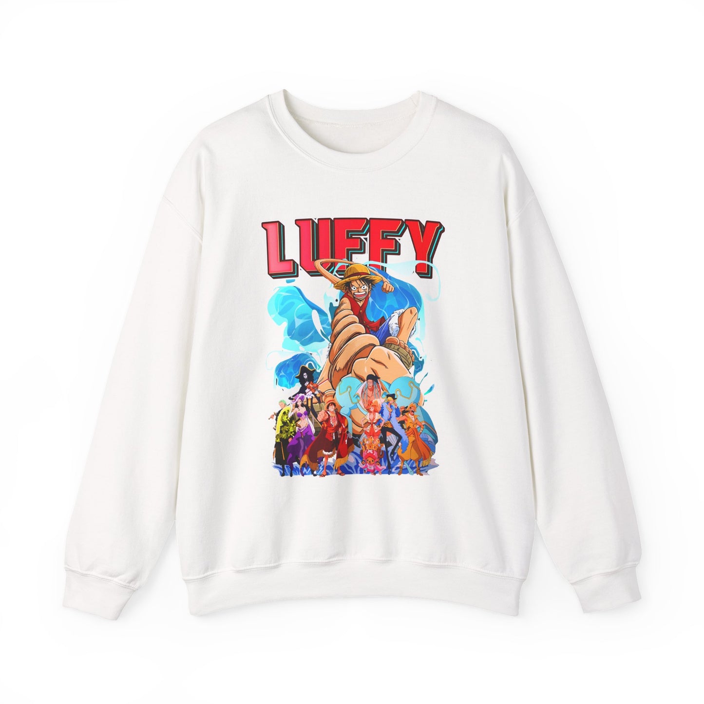Luffy and Friends One Piece Sweatshirt – 100% Cotton Anime Crew Pullover