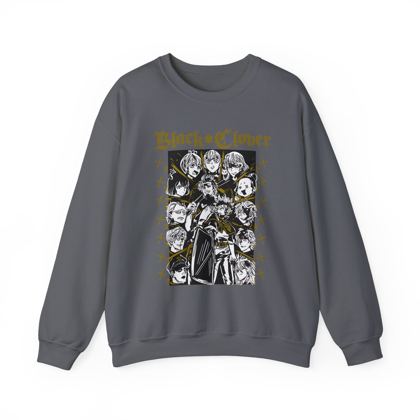 Black Clover Characters Sweatshirt – 100% Cotton Anime Pullover – Asta Yuno Noelle Crewneck for Fans