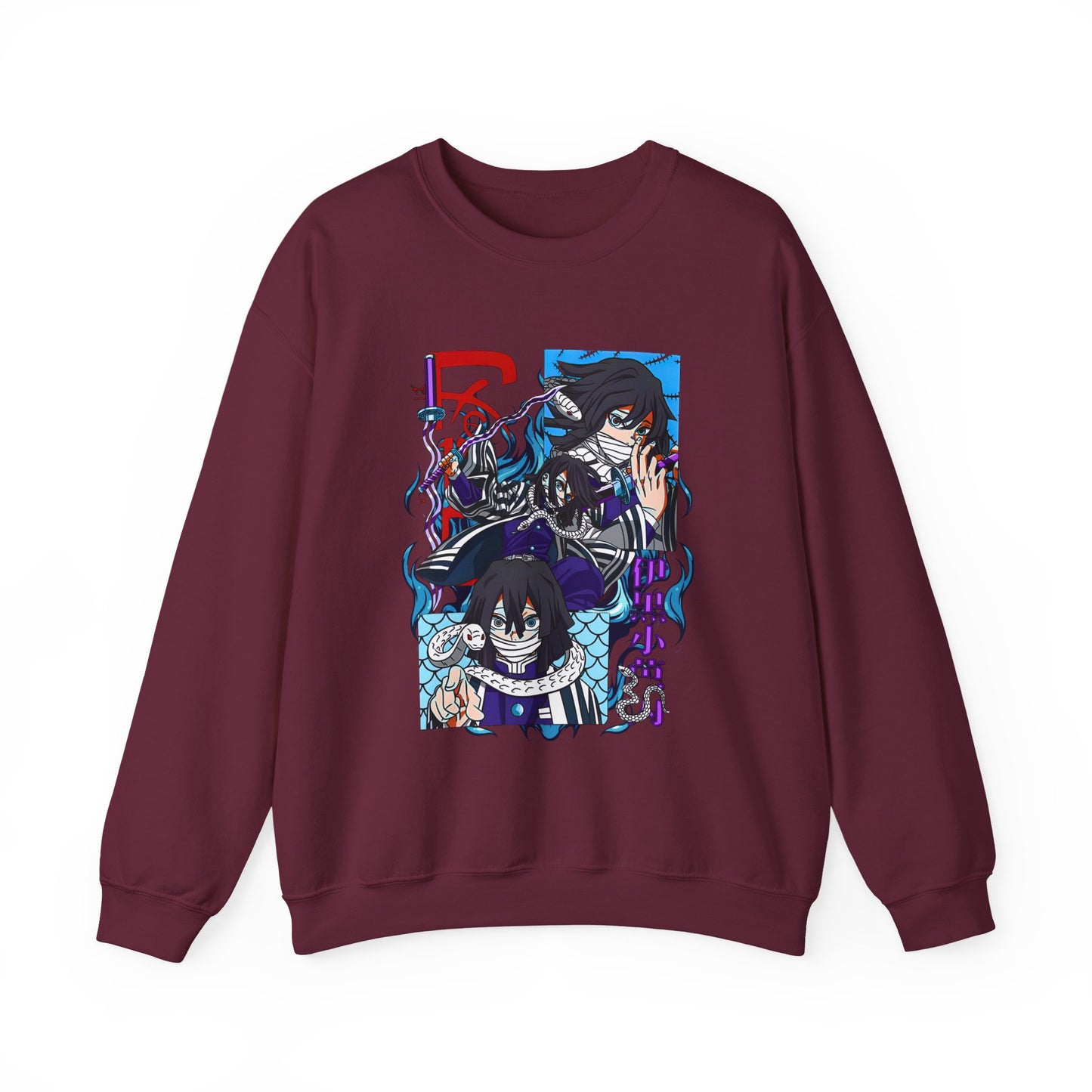 Obanai Iguro Demon Slayer Sweatshirt – 100% Cotton Serpent Hashira Anime Pullover
