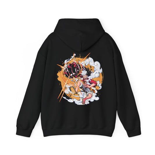 Power Luffy Back Print Hoodie – 100% Cotton One Piece Anime Pullover