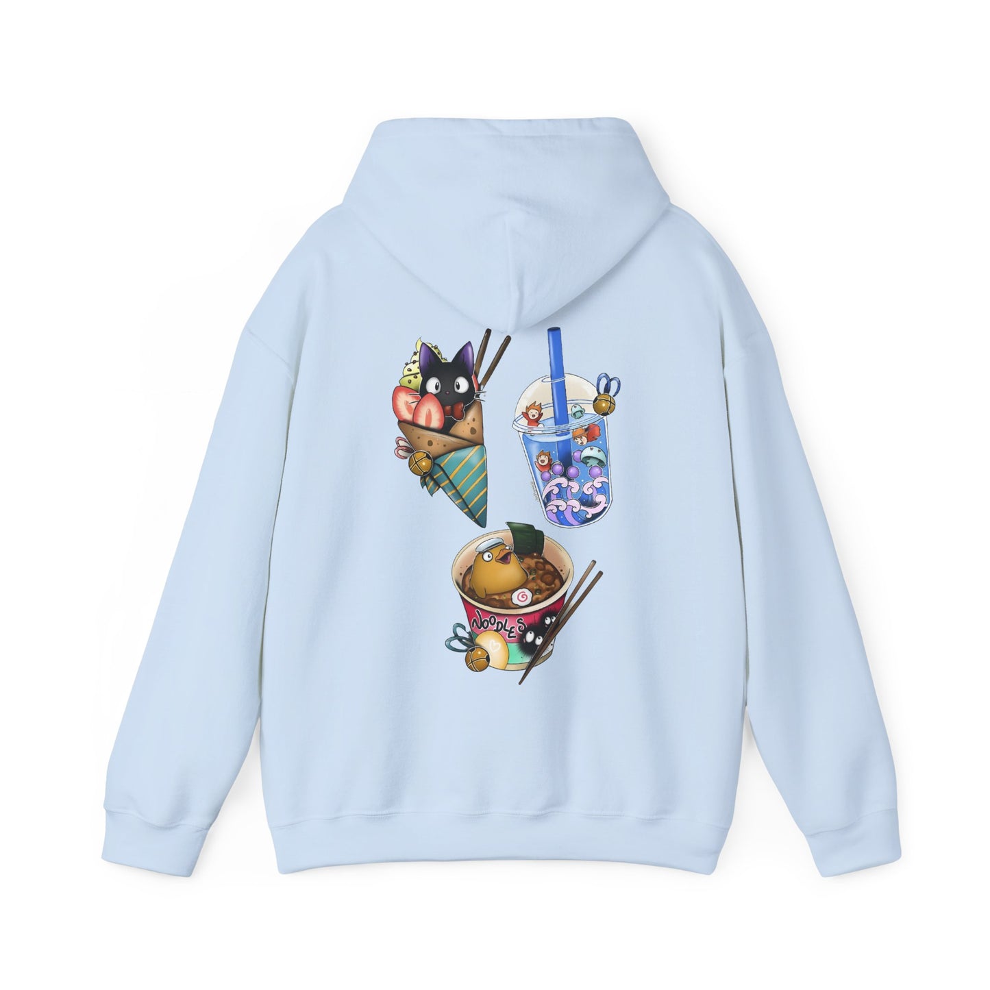 Studio Ghibli Food Back Print Hoodie – 100% Cotton Anime Hoodie with Iconic Ghibli Dishes on the Back