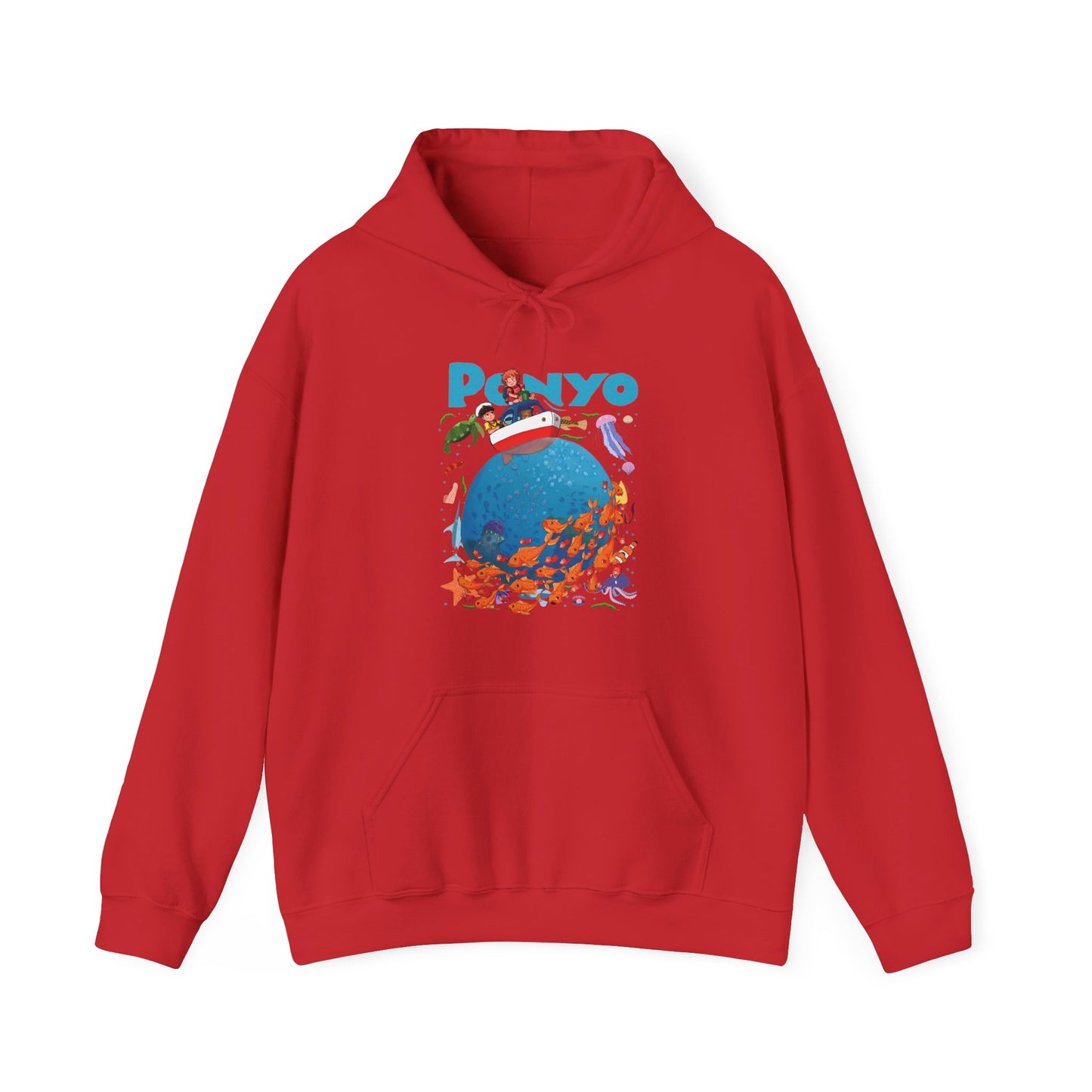 Ponyo and Sosuke Boat Adventure Hoodie – 100% Cotton Studio Ghibli Inspired Pullover