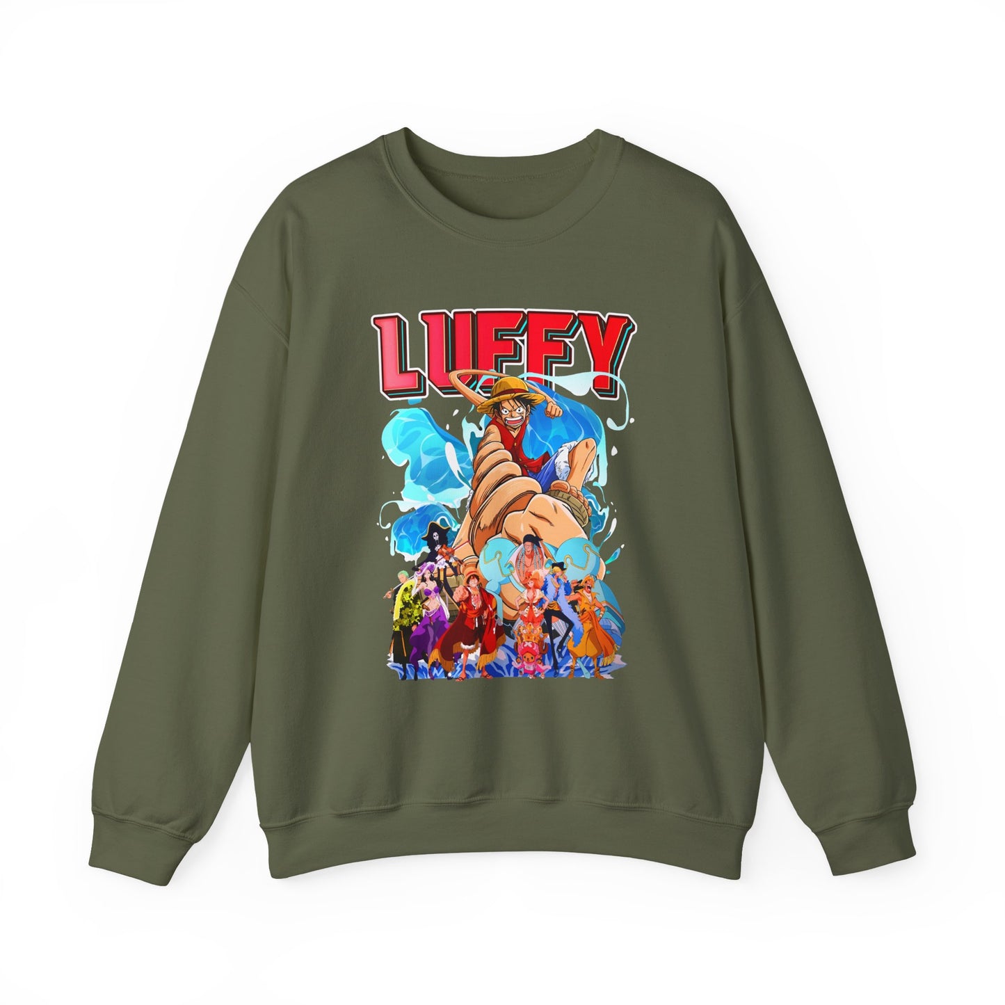Luffy and Friends One Piece Sweatshirt – 100% Cotton Anime Crew Pullover