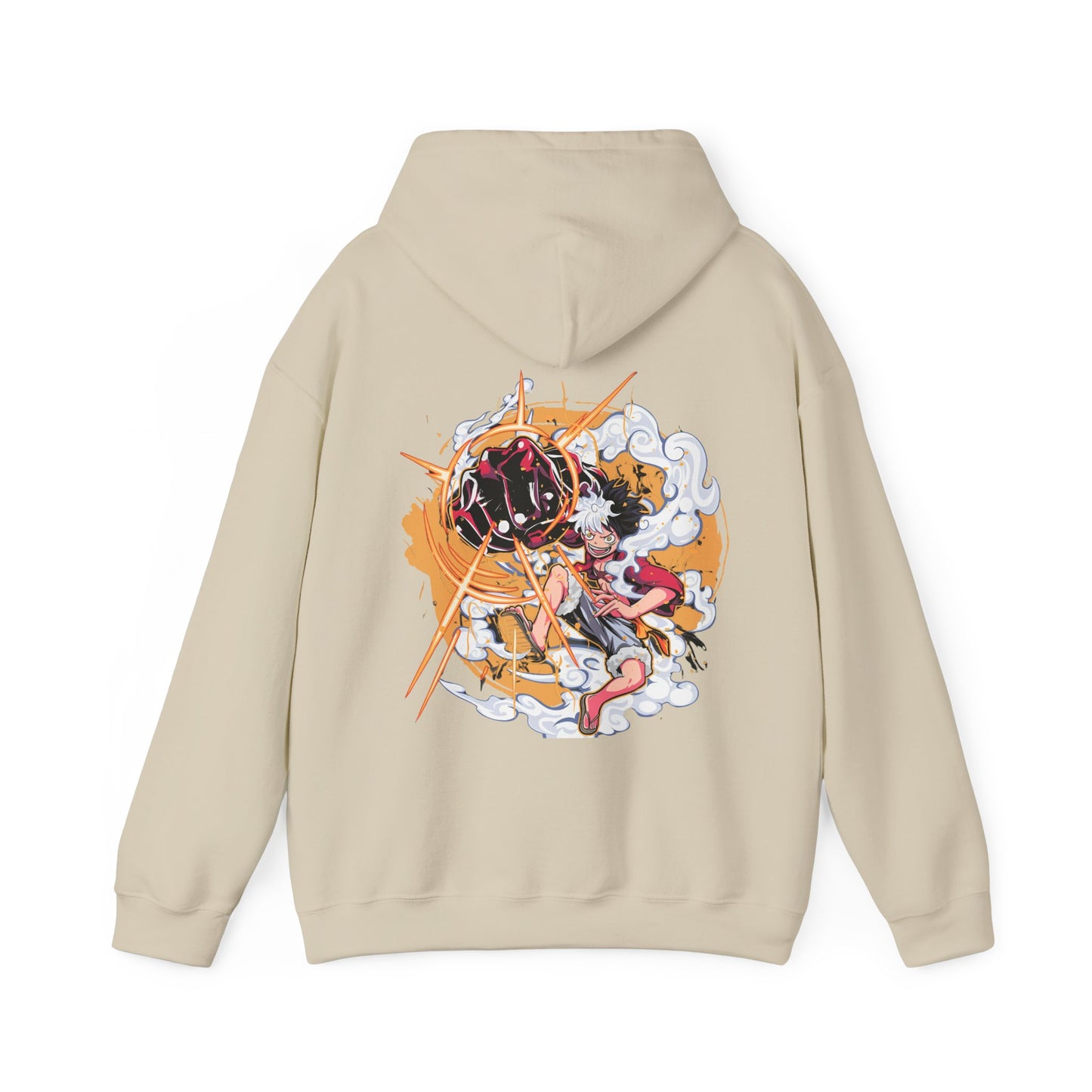 Power Luffy Back Print Hoodie – 100% Cotton One Piece Anime Pullover