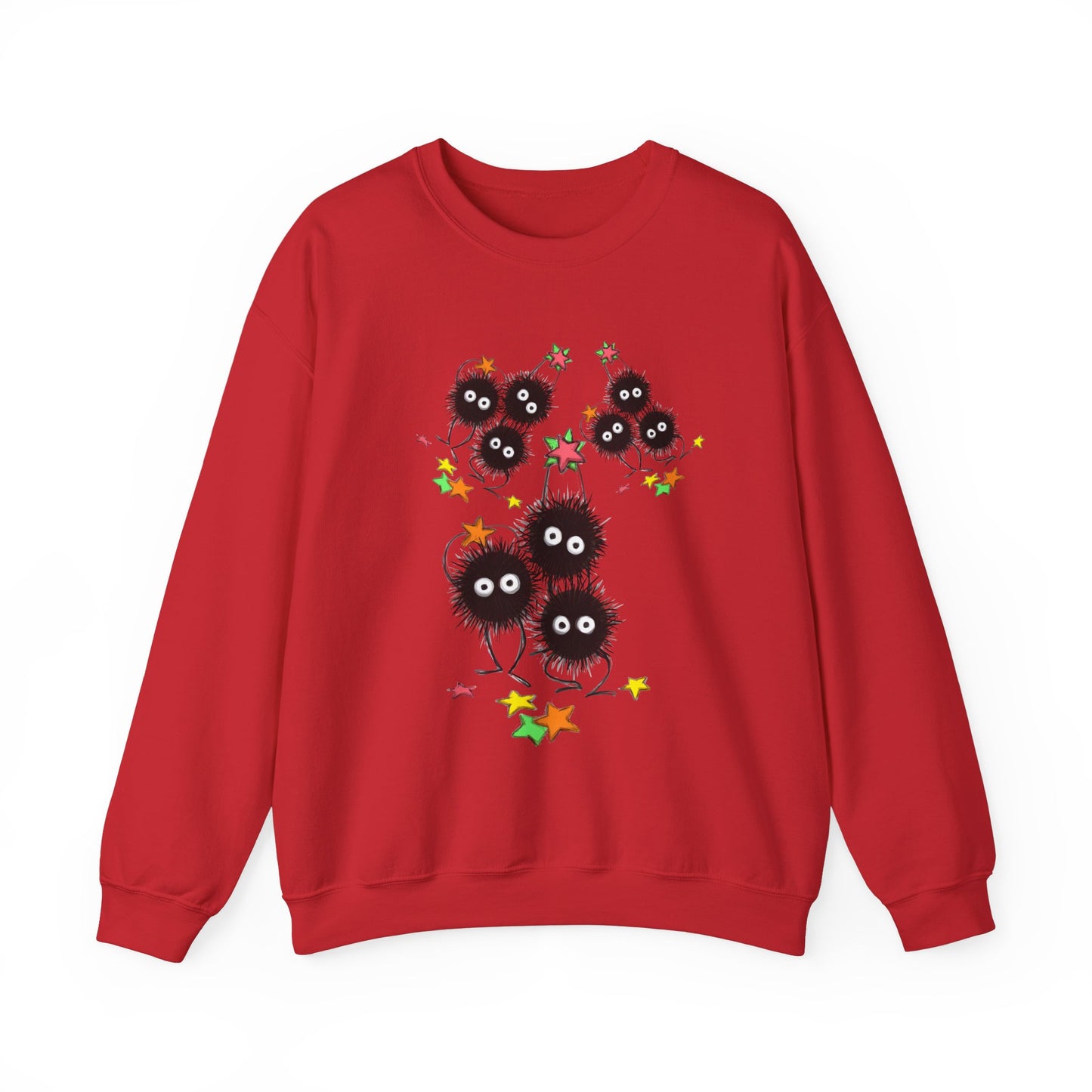 Soot Sprites Fantasy Sweatshirt – 100% Cotton Cozy Anime Pullover for Studio Ghibli Fans