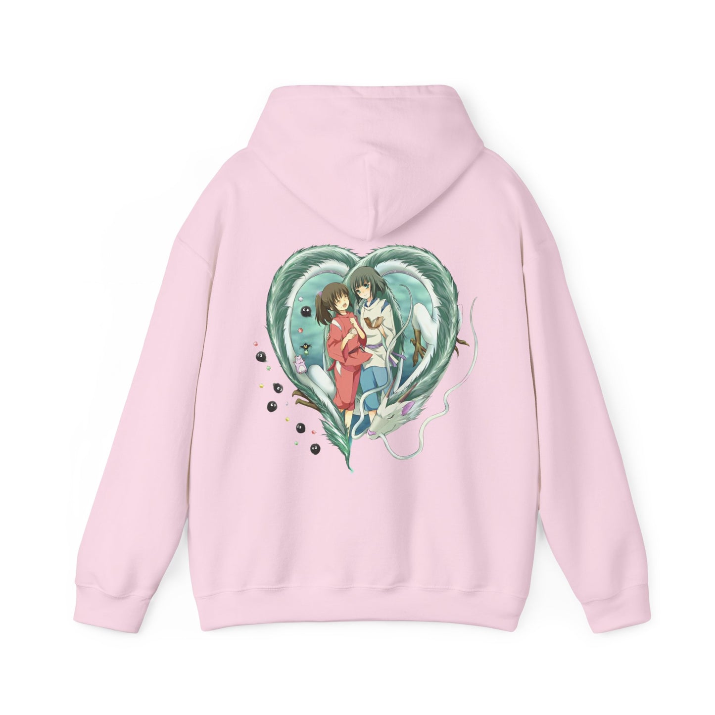 Chihiro and Haku Back Print Hoodie – 100% Cotton Spirited Away Anime Hoodie for Studio Ghibli Fans
