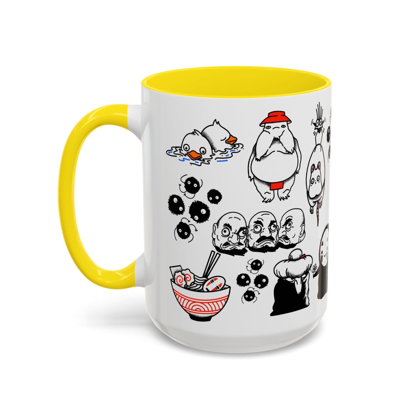Spirited Away Moments Accent Mug – Color Handle Ghibli Cup 11oz & 15oz – Chihiro and Haku Anime Scene Gift