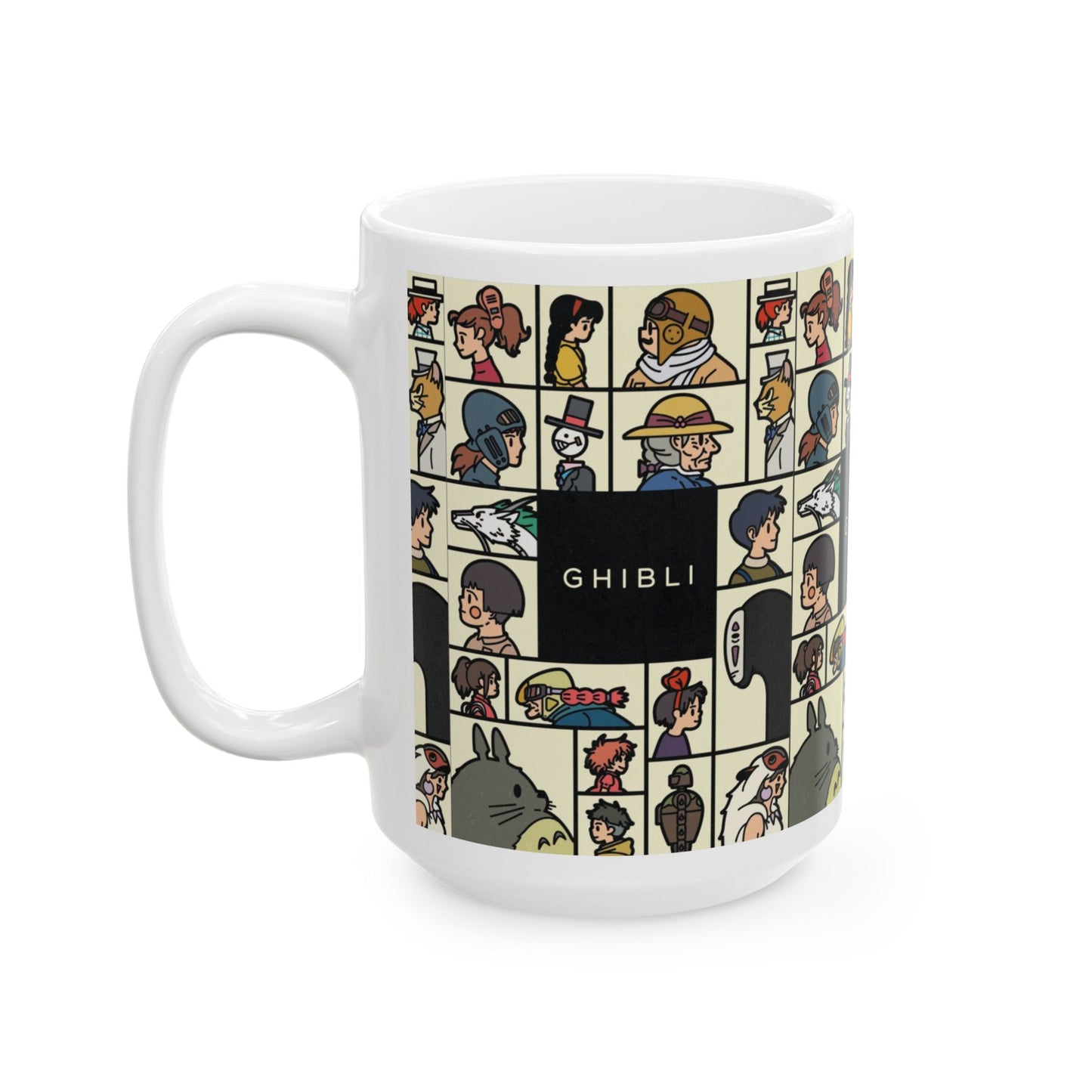 Studio Ghibli Characters Sketch Mug – 11oz & 15oz Ceramic Anime Coffee Cup
