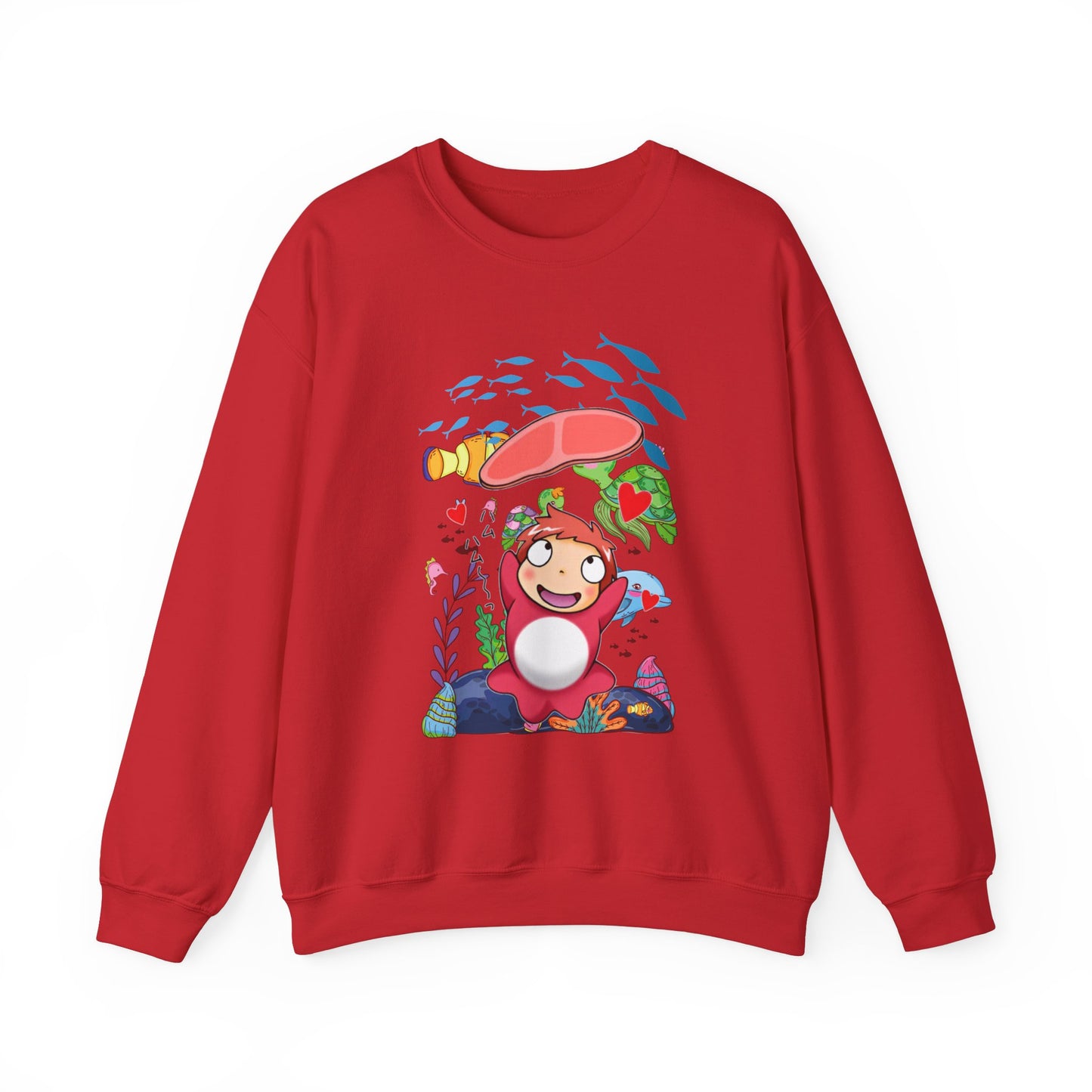 Ponyo Jam Sweatshirt – 100% Cotton Studio Ghibli Pullover for Anime Fans