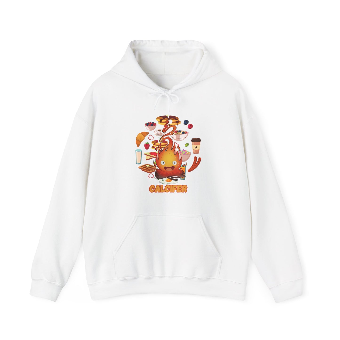 Calcifer Breakfast Demon Hoodie – 100% Cotton Anime Hooded Sweatshirt for Studio Ghibli Fans