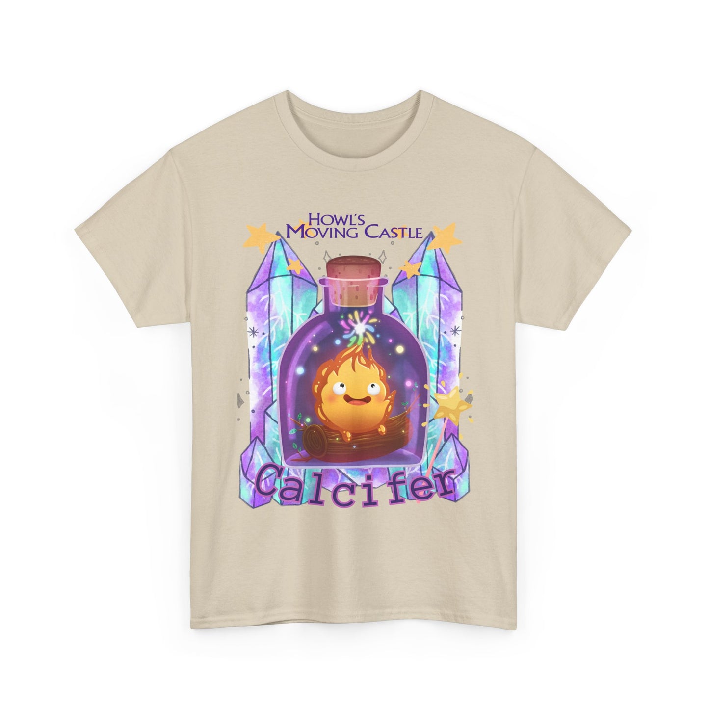 Howl's Moving Castle Calcifer T-Shirt 100% Cotton Studio Ghibli Tee