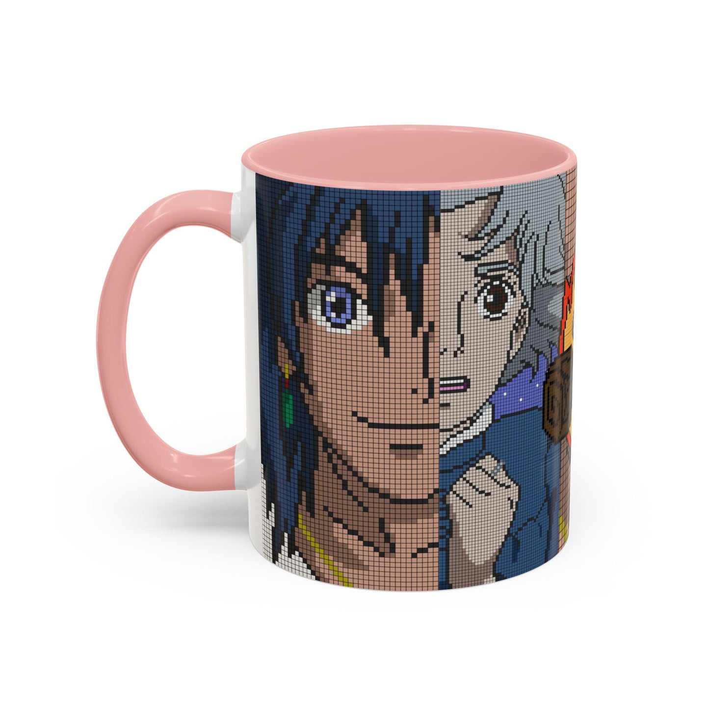 Howl's Moving Castle Pixel Accent Mug – Retro Anime Color Handle Cup 11oz & 15oz – Studio Ghibli Coffee Gift