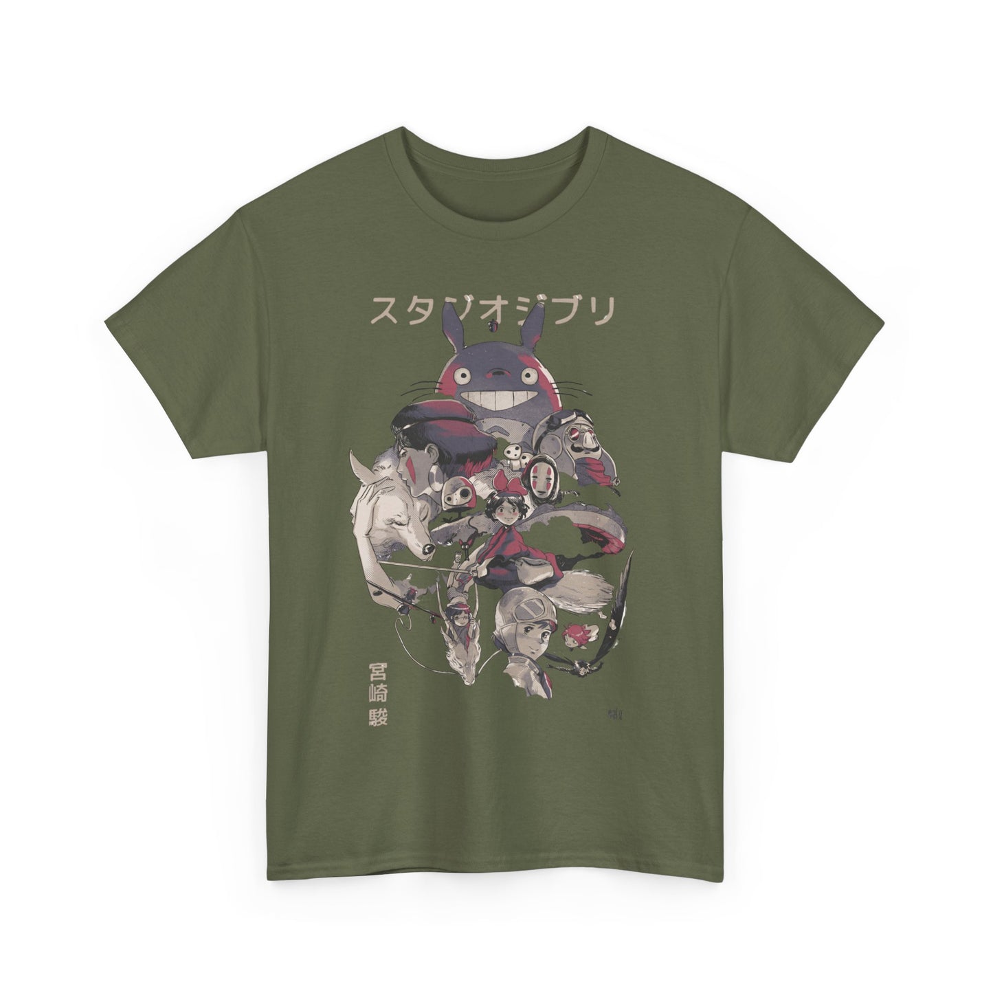 Studio Ghibli Characters T-Shirt 100% Cotton | Anime Canvas Art Tee