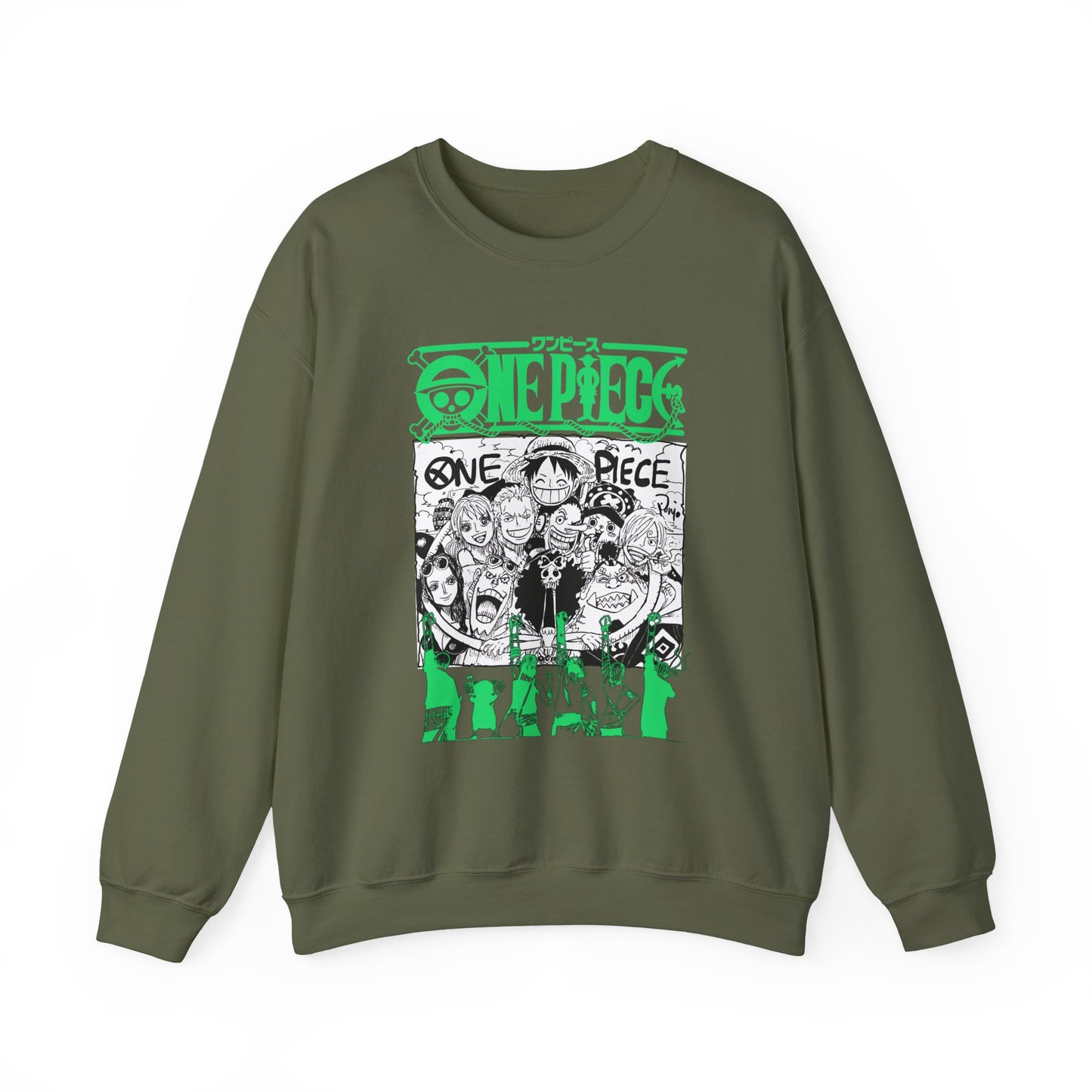 One Piece Characters Sweatshirt – 100% Cotton Anime Crew Pullover for True Fans