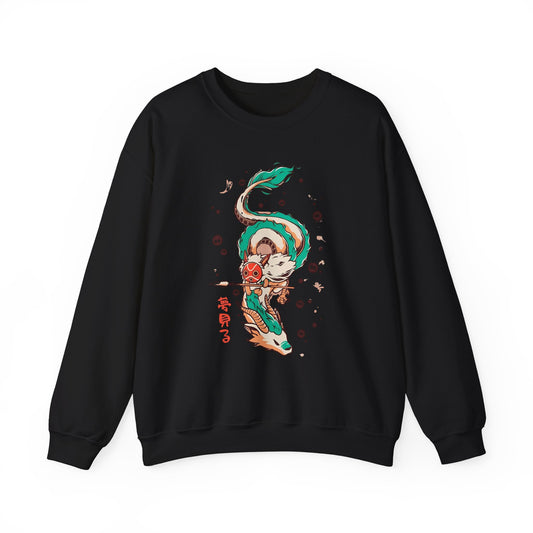 Haku and Princess Mononoke Sweatshirt – 100% Cotton Studio Ghibli Pullover for Anime Fans