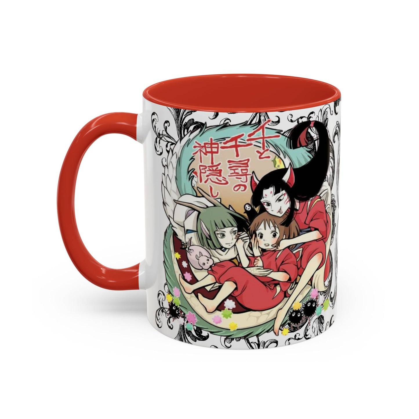 Spirited Away Cool Accent Mug – Studio Ghibli Color Handle Coffee Cup – 11oz & 15oz Ceramic Gift for Anime Fans