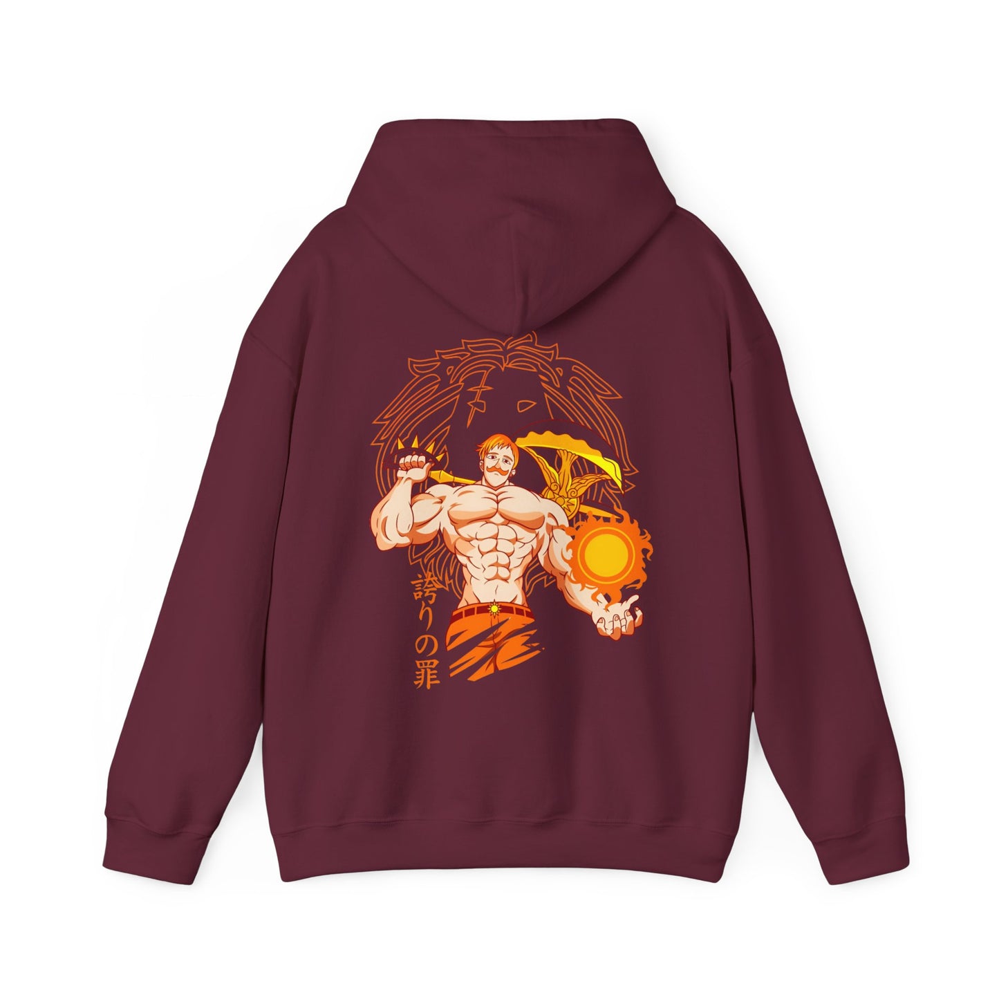 Escanor Seven Deadly Sins Back Print Hoodie – 100% Cotton Anime Hoodie for Lion’s Sin of Pride Fans