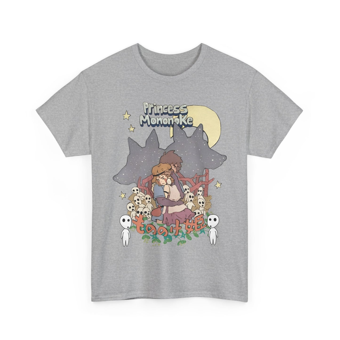 Princess Mononoke Print T-Shirt 100% Cotton Studio Ghibli Anime Tee