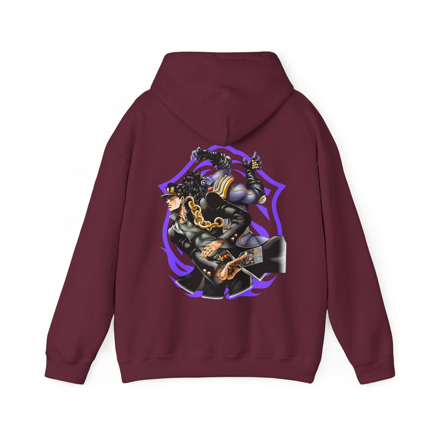 Jotaro Kujo Back Print Hoodie – 100% Cotton JoJo's Bizarre Adventure Anime Pullover