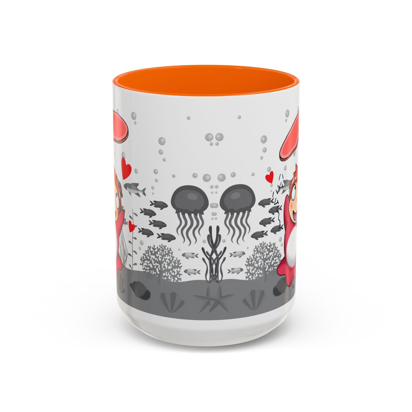 Ponyo Ham Accent Handle Mug – Studio Ghibli Coffee Cup – 11oz & 15oz Anime Gift for Fans