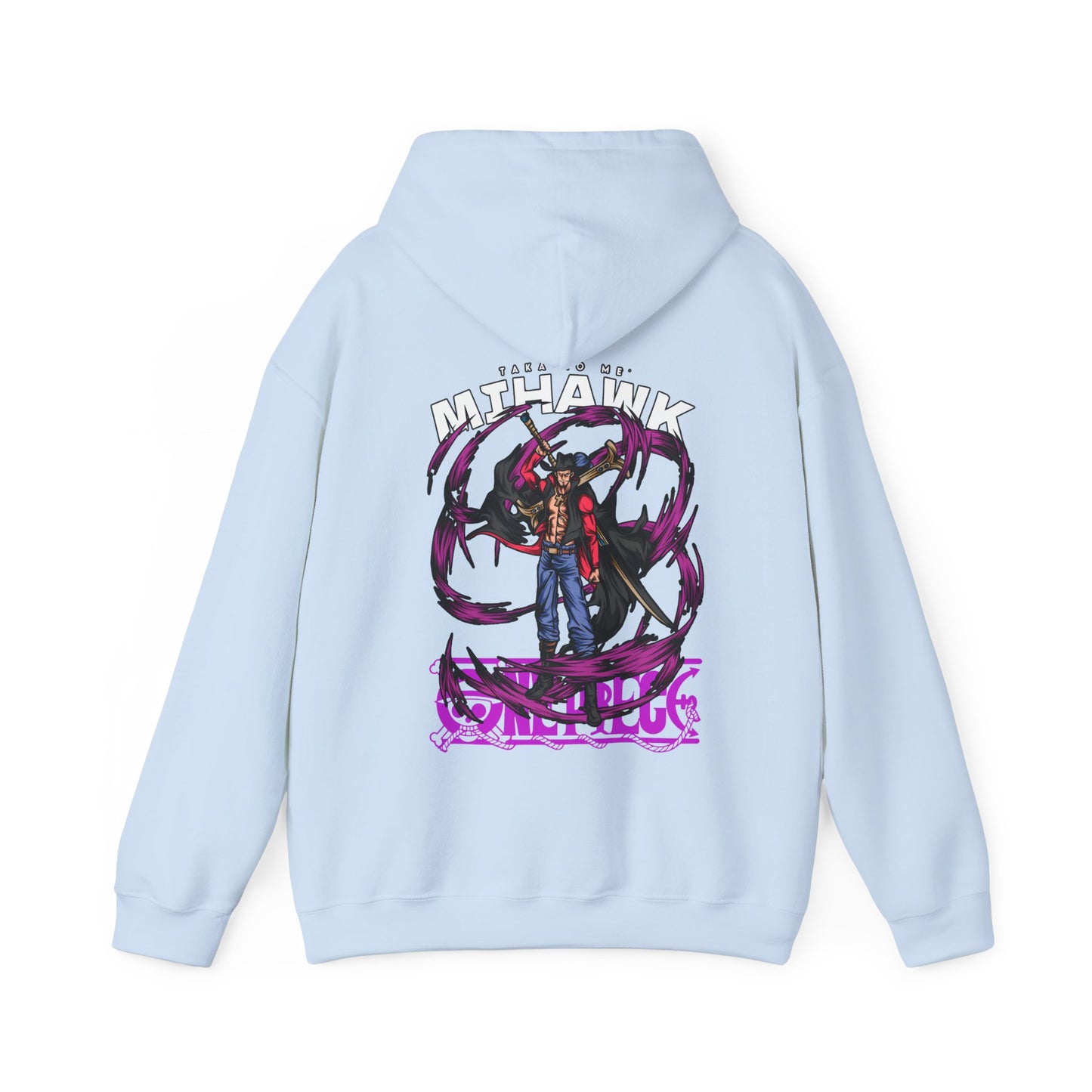 Dracule Mihawk One Piece Back Print Hoodie – 100% Cotton Anime Hoodie for Swordsman Fans