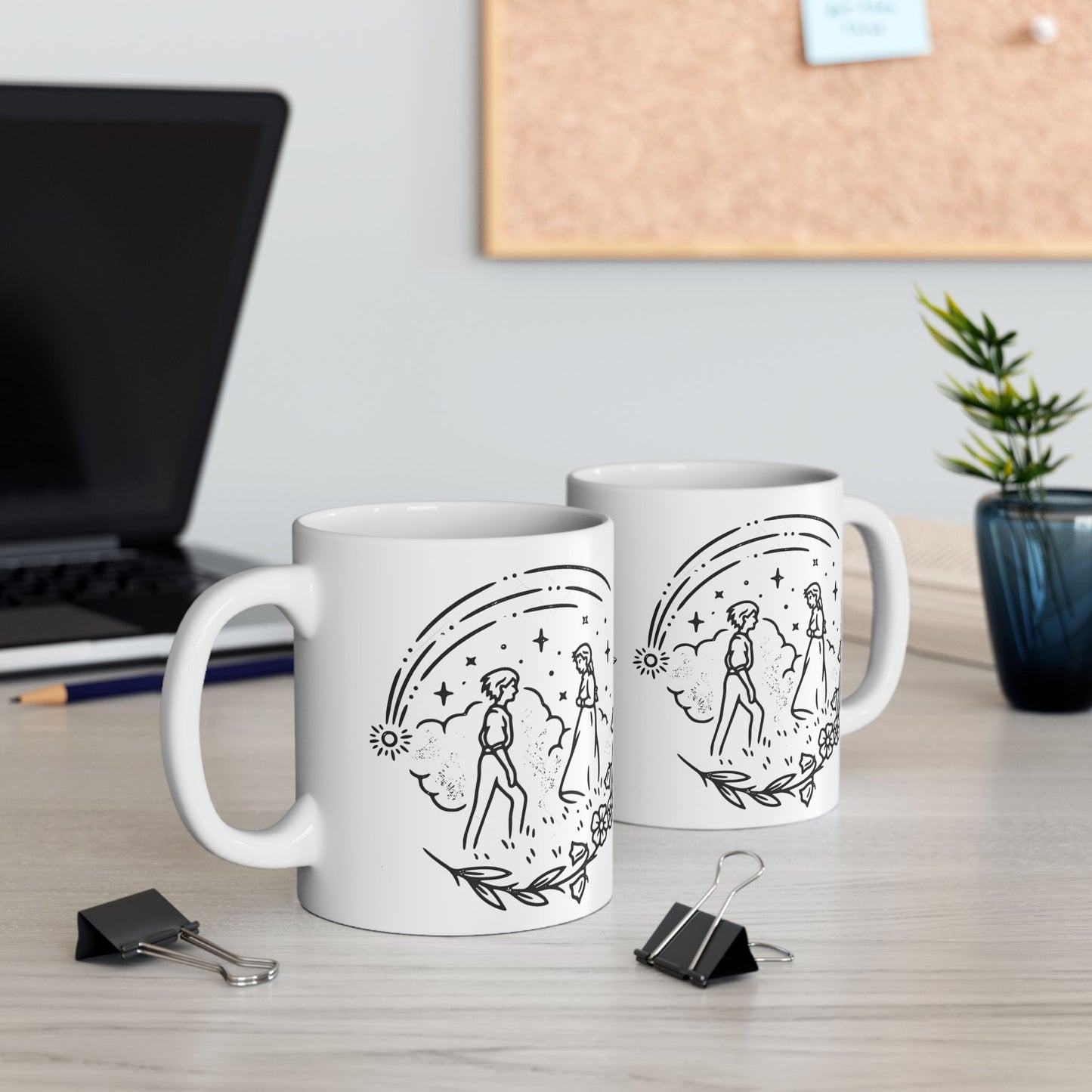 Calcifer Mug – Howl’s Moving Castle Ceramic Cup 11oz & 15oz – Studio Ghibli Anime Gift