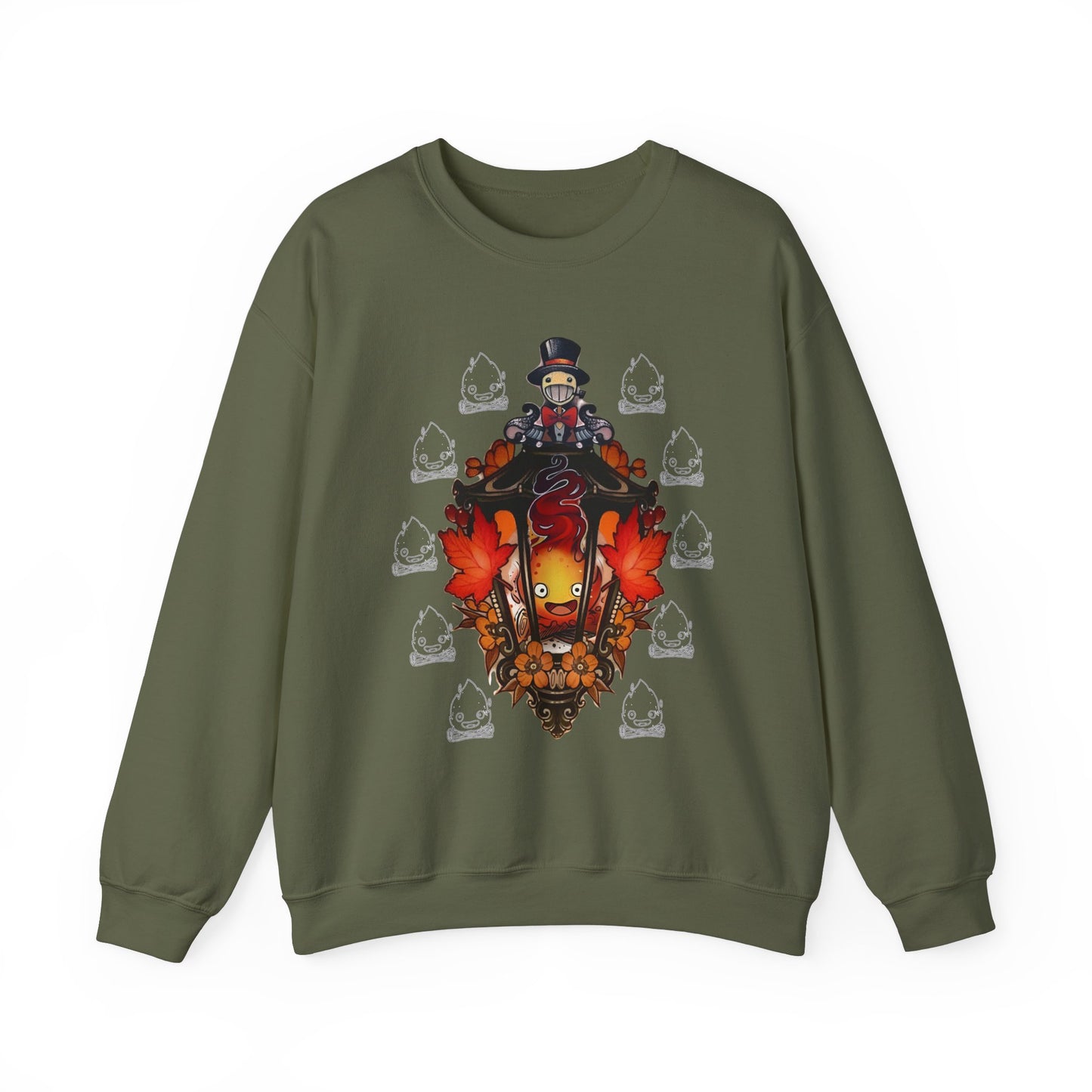 Calcifer Sweatshirt – 100% Cotton Howl's Moving Castle Studio Ghibli Cozy Pullover