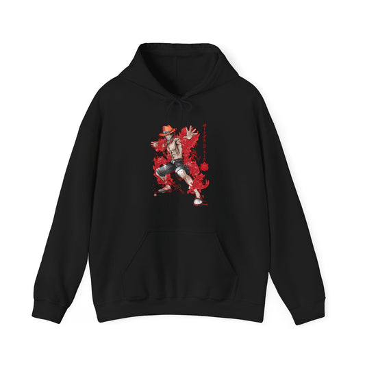 Portgas D. Ace Hoodie – 100% Cotton One Piece Anime Pullover for Fire Fist Fans