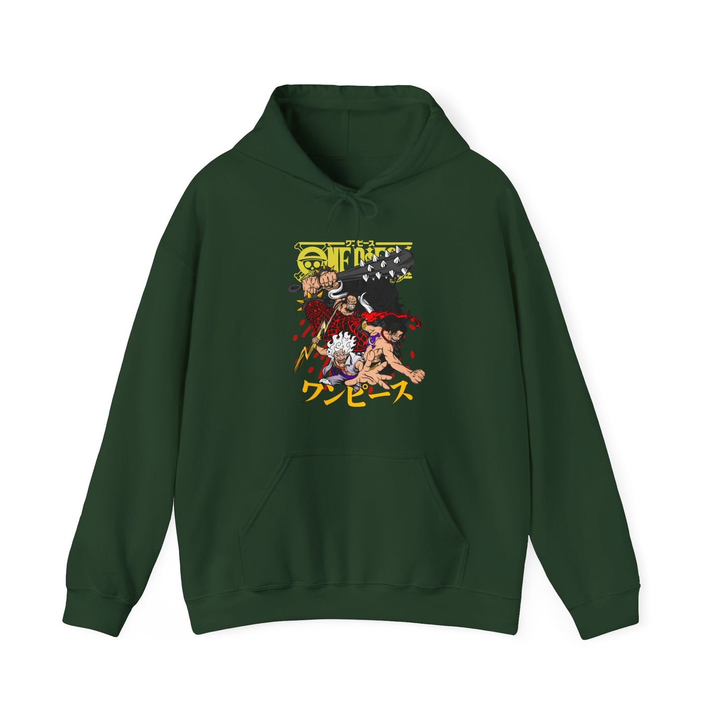 Kaido, Luffy & Ace Hoodie – 100% Cotton One Piece Anime Pullover for True Fans