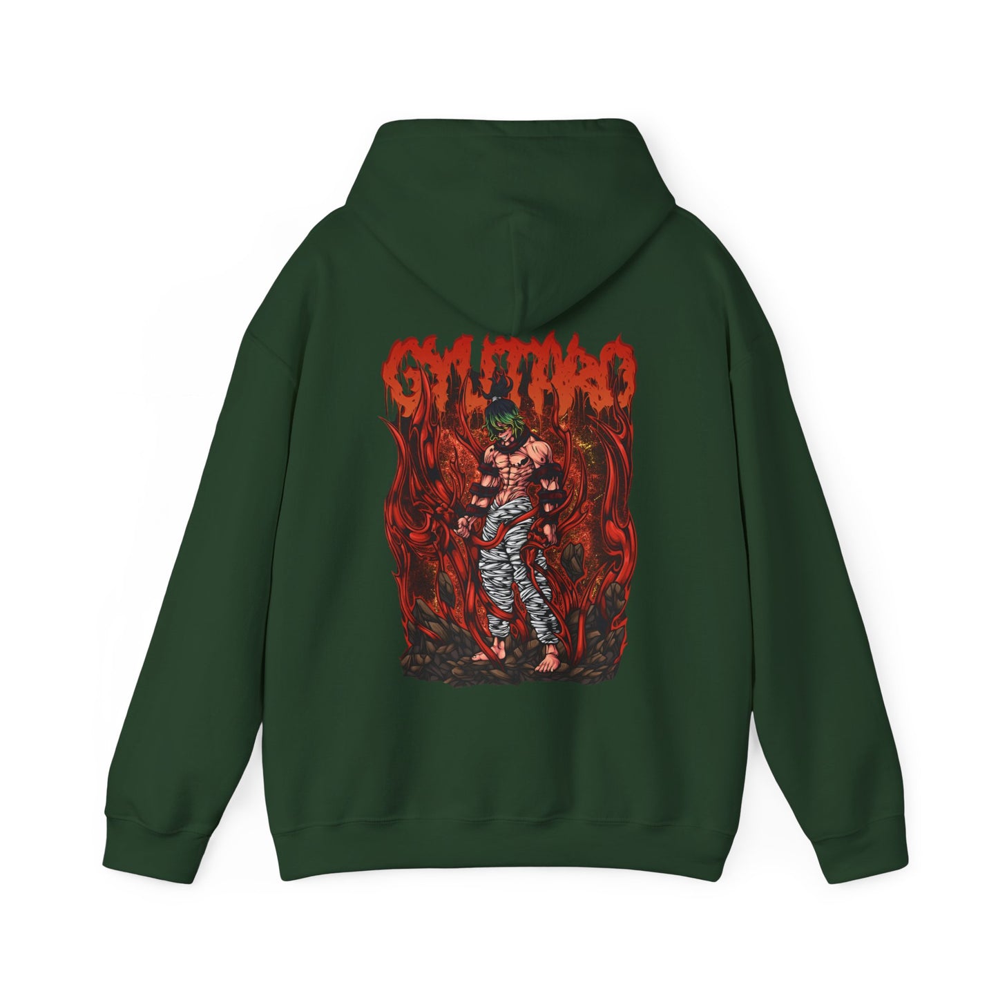 Gyutaro Demon Slayer Back Print Hoodie – 100% Cotton Anime Hoodie for Upper Moon Six Fans