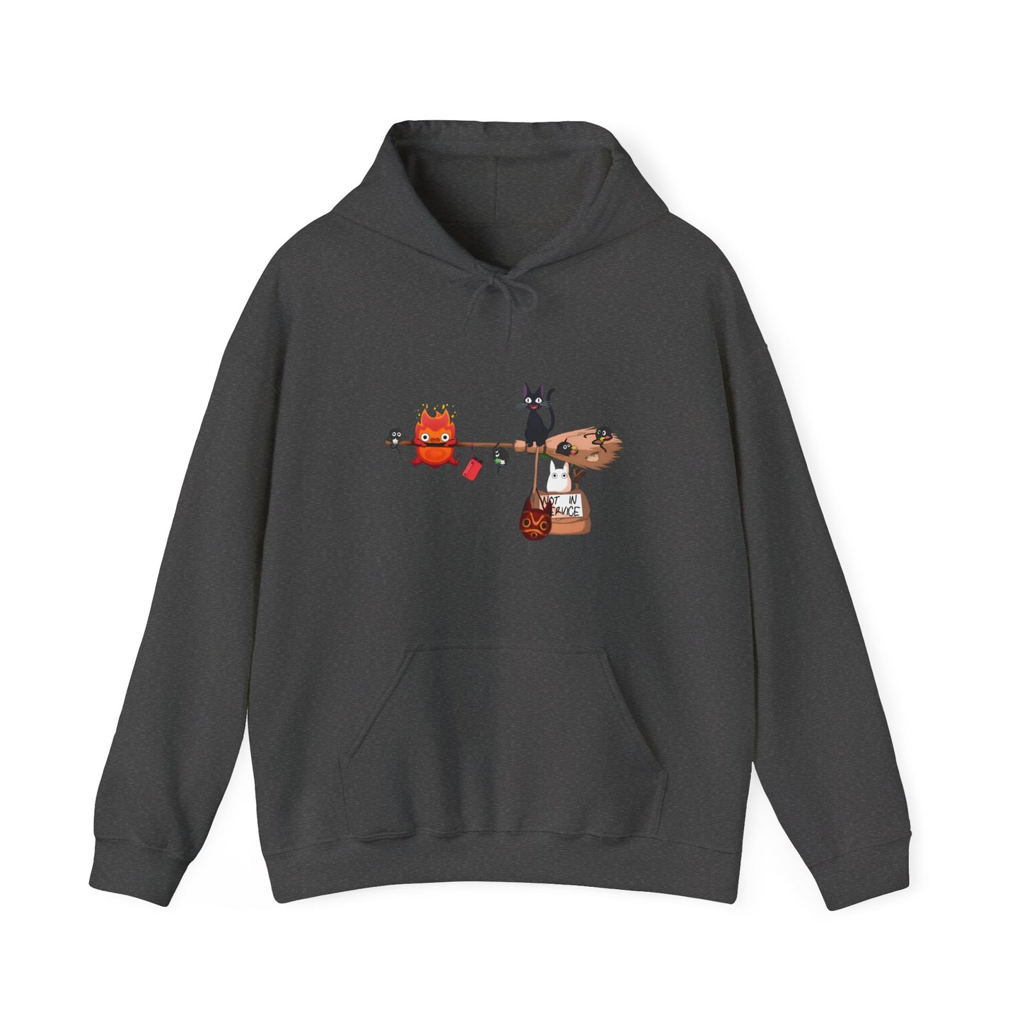 Calcifer Jiji Soot Sprites Hoodie – 100% Cotton Studio Ghibli Anime Character Hoodie