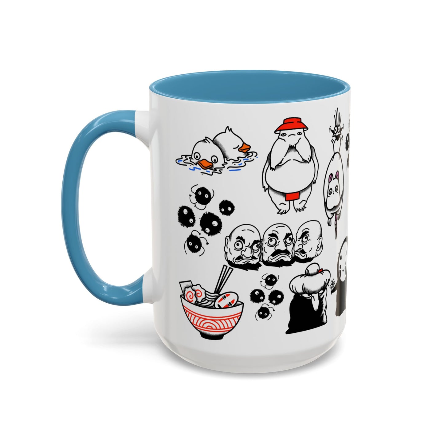 Spirited Away Moments Accent Mug – Color Handle Ghibli Cup 11oz & 15oz – Chihiro and Haku Anime Scene Gift