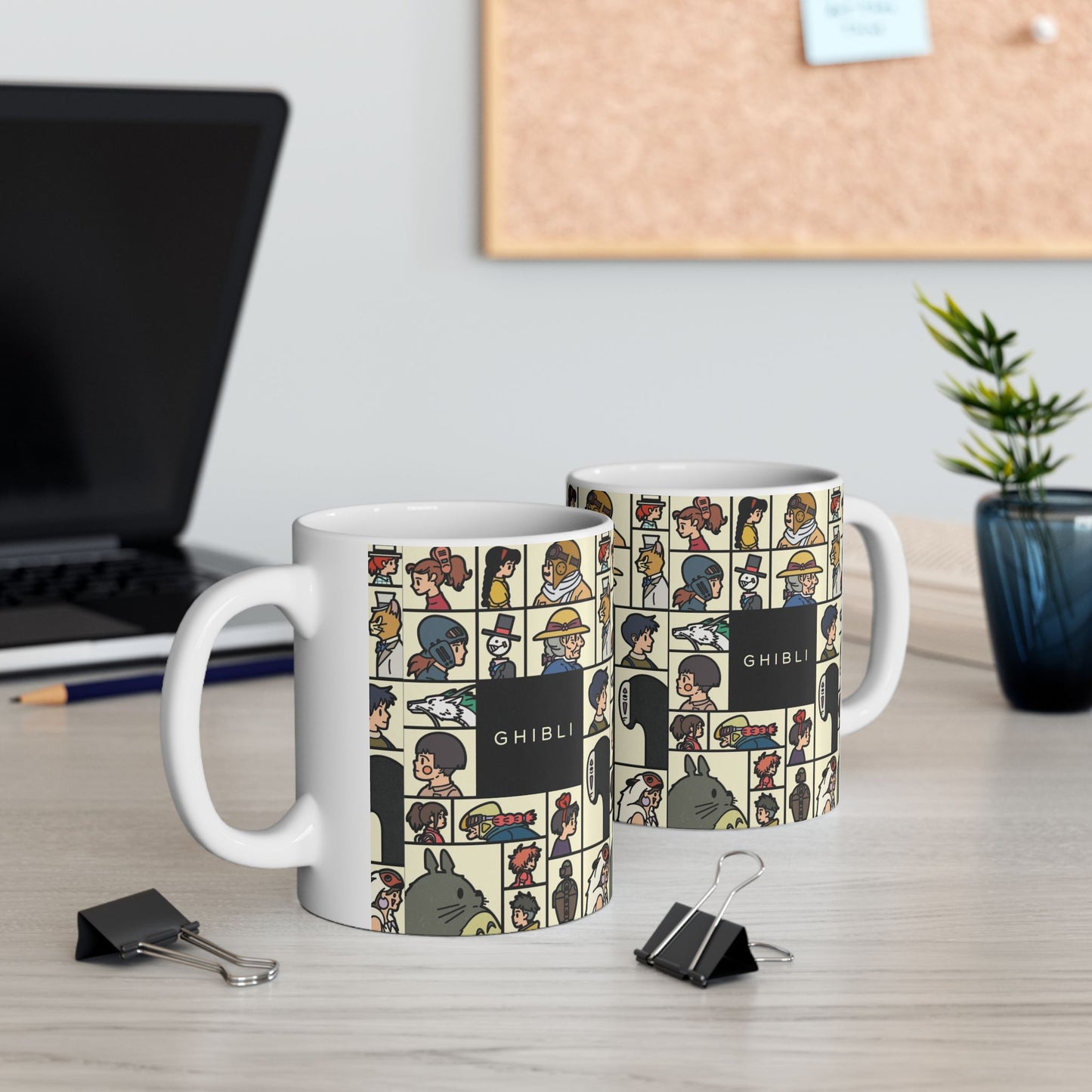 Studio Ghibli Characters Sketch Mug – 11oz & 15oz Ceramic Anime Coffee Cup