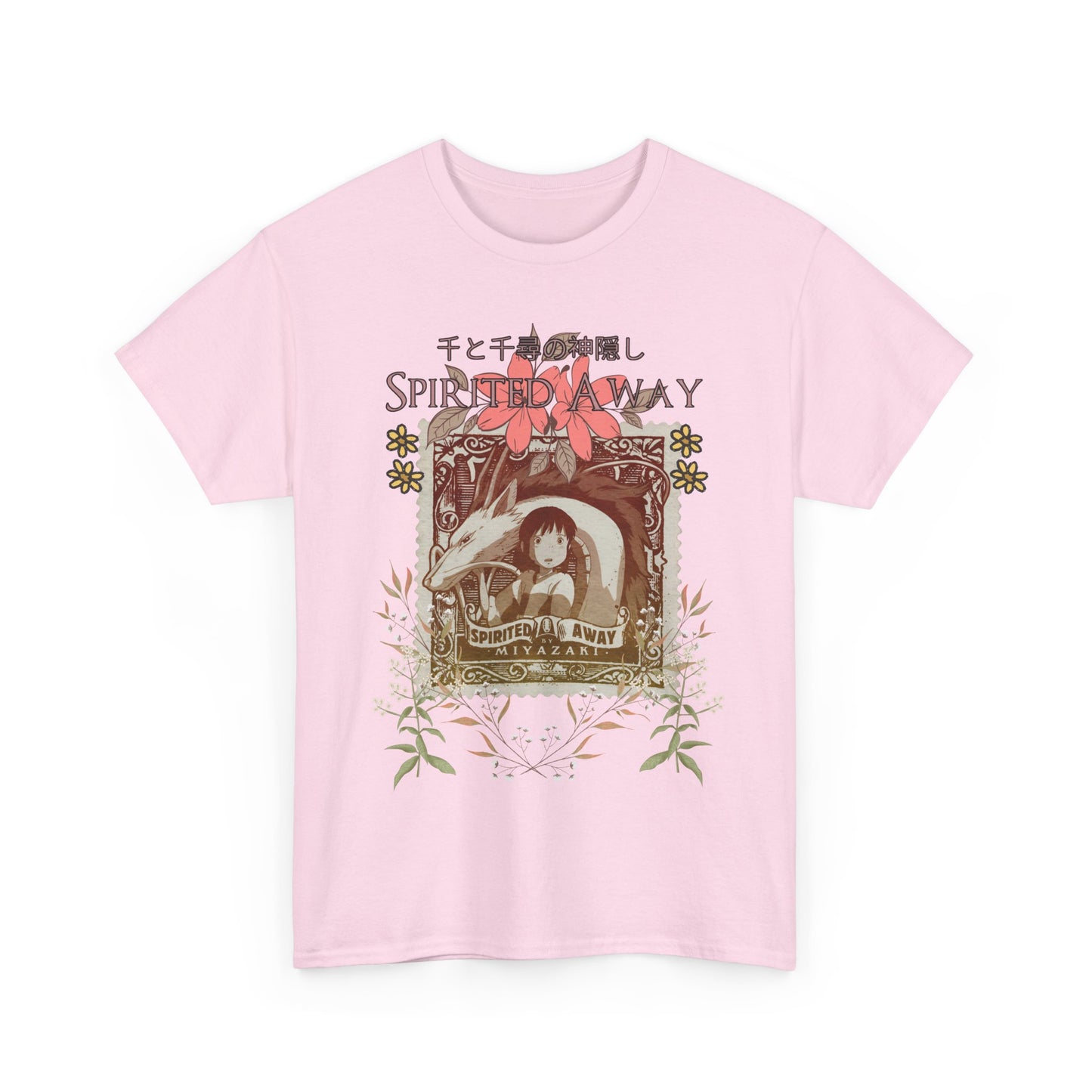 Spirited Away Philately T-Shirt – 100% Cotton Anime Stamp-Inspired Tee for Studio Ghibli Fans
