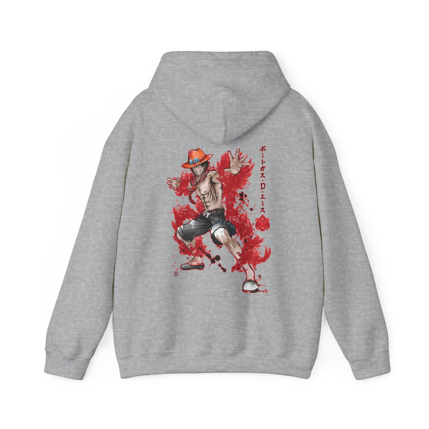 Portgas D. Ace Back Print Hoodie – 100% Cotton One Piece Anime Sweatshirt