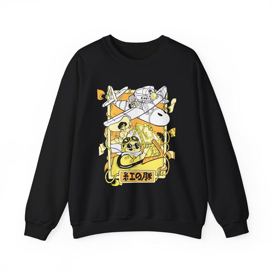 Porco Rosso Sweatshirt – 100% Cotton Studio Ghibli Vintage Anime Pullover