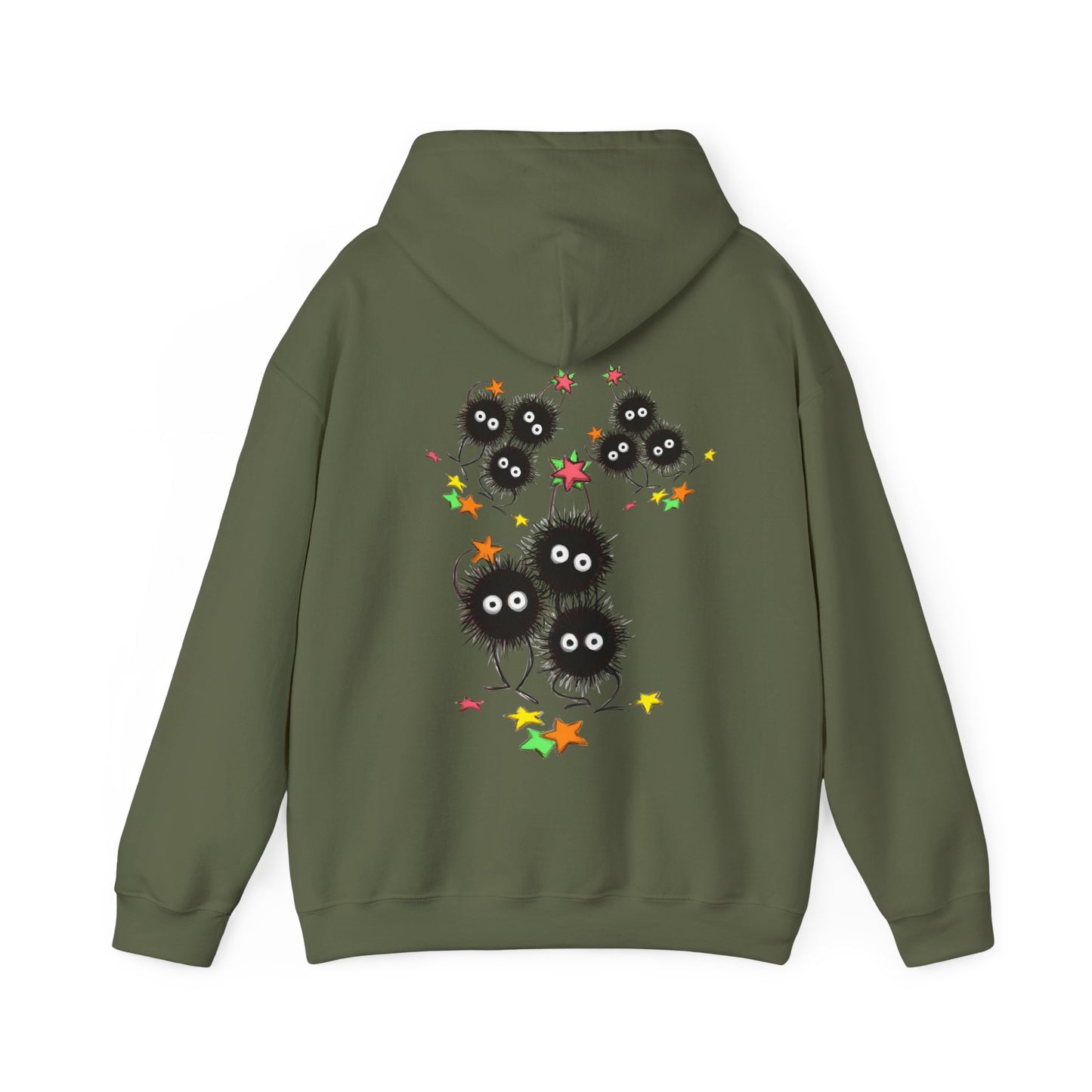 Soot Sprites Fantasy Back Print Hoodie – 100% Cotton Anime Hoodie Inspired by Studio Ghibli