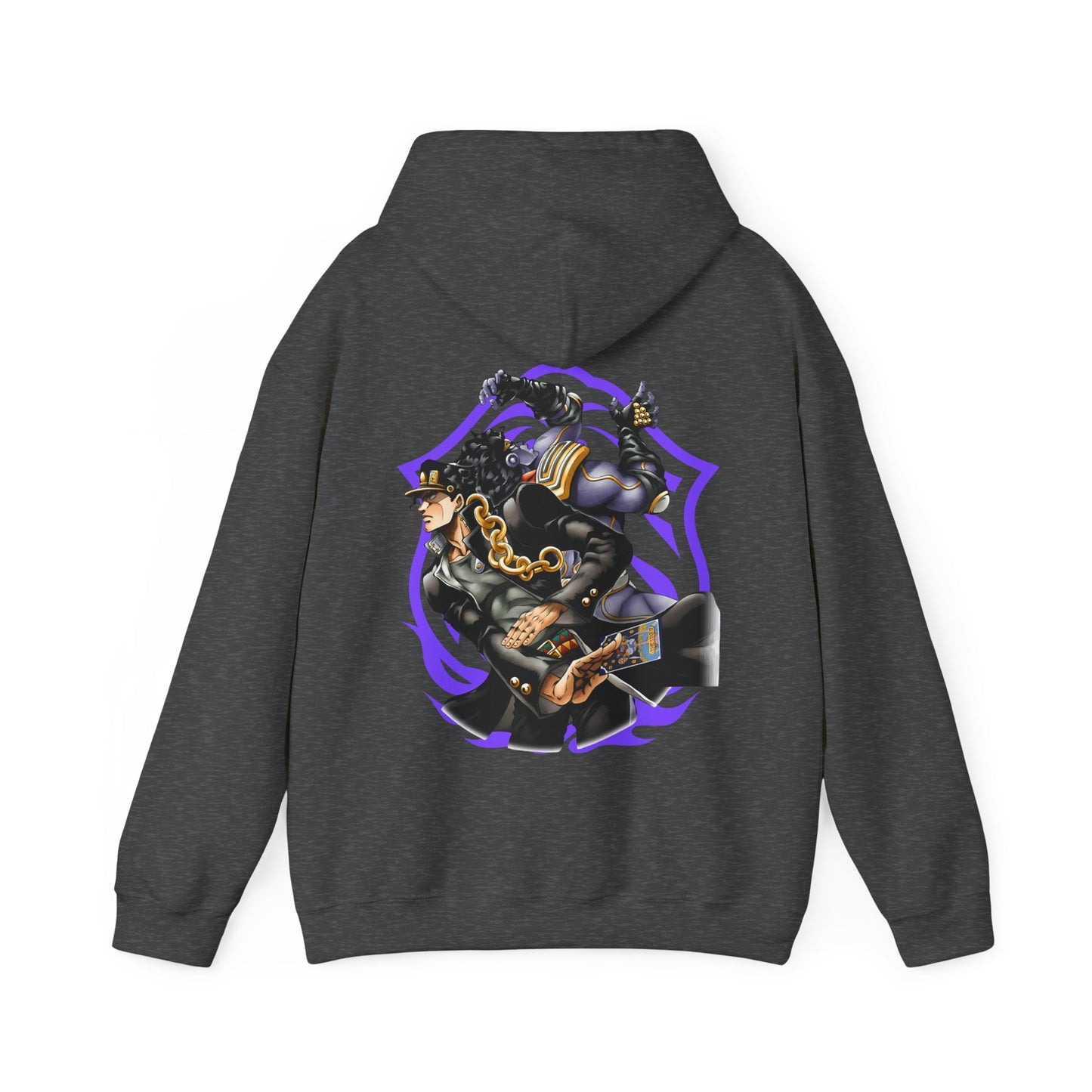 Jotaro Kujo Back Print Hoodie – 100% Cotton JoJo's Bizarre Adventure Anime Pullover