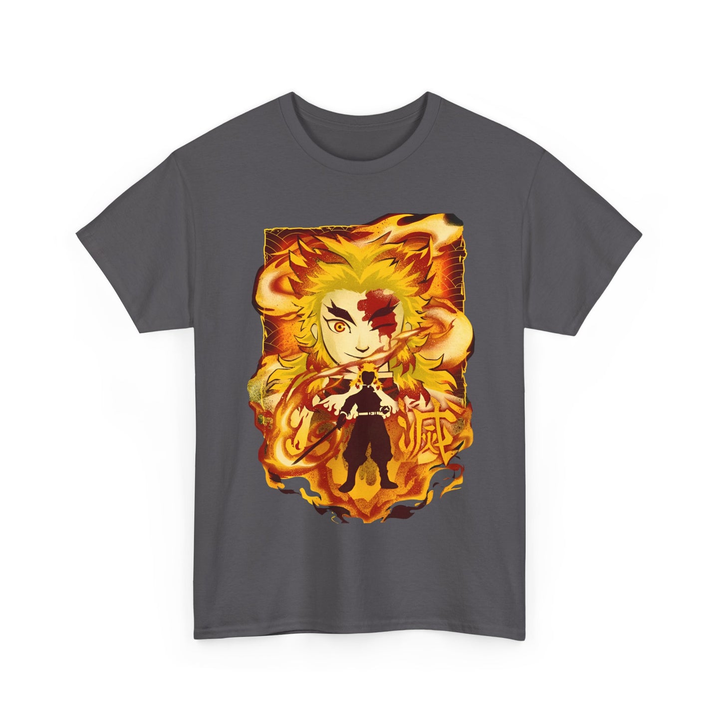 Kyojuro Rengoku Demon Slayer T-Shirt – 100% Cotton Anime Tee for Flame Hashira Fans