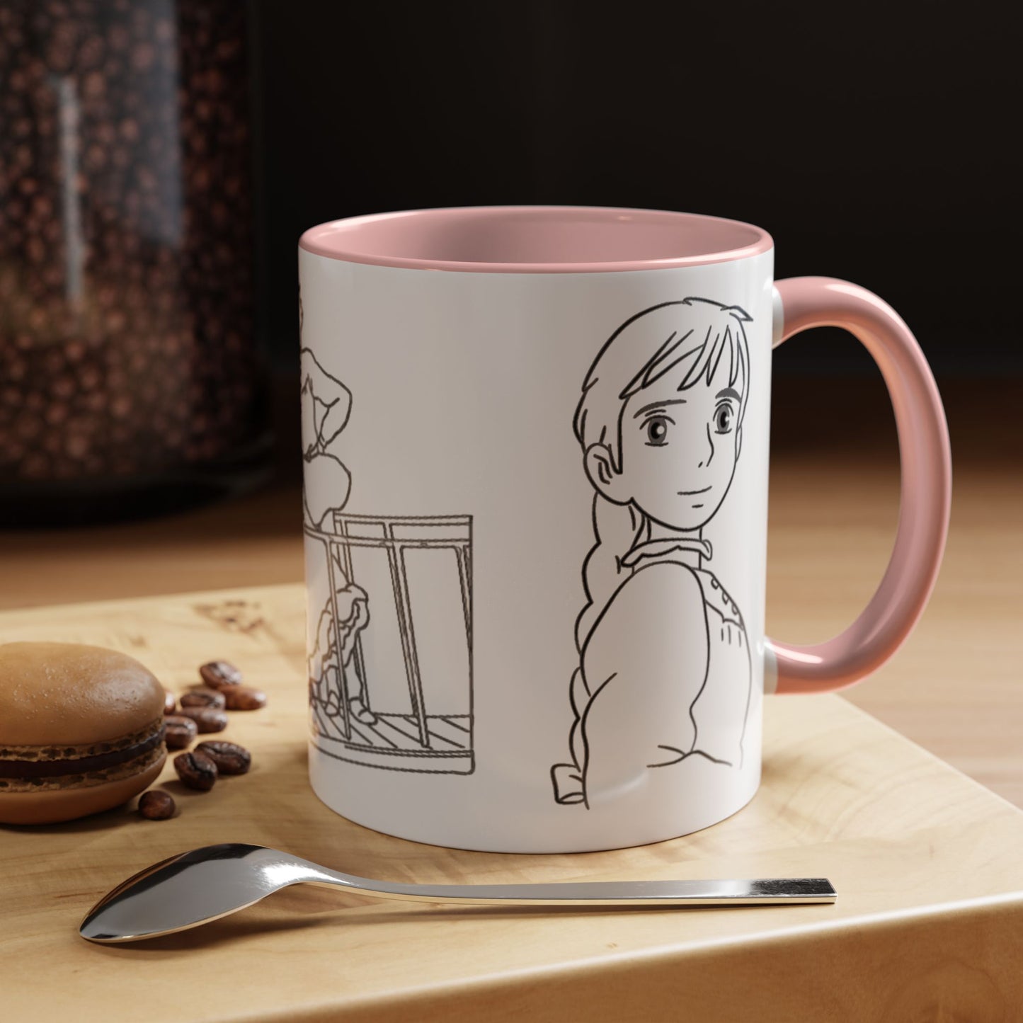 Sophie and Howl Accent Mug – Romantic Ghibli Color Handle Cup 11oz & 15oz – Howl’s Moving Castle Anime Love Gift