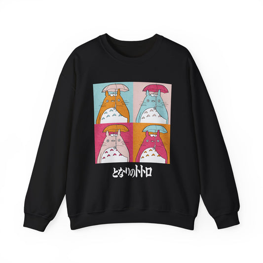 Totoro Aesthetic Art Collage Sweatshirt – 100% Cotton Studio Ghibli Inspired Cozy Pullover