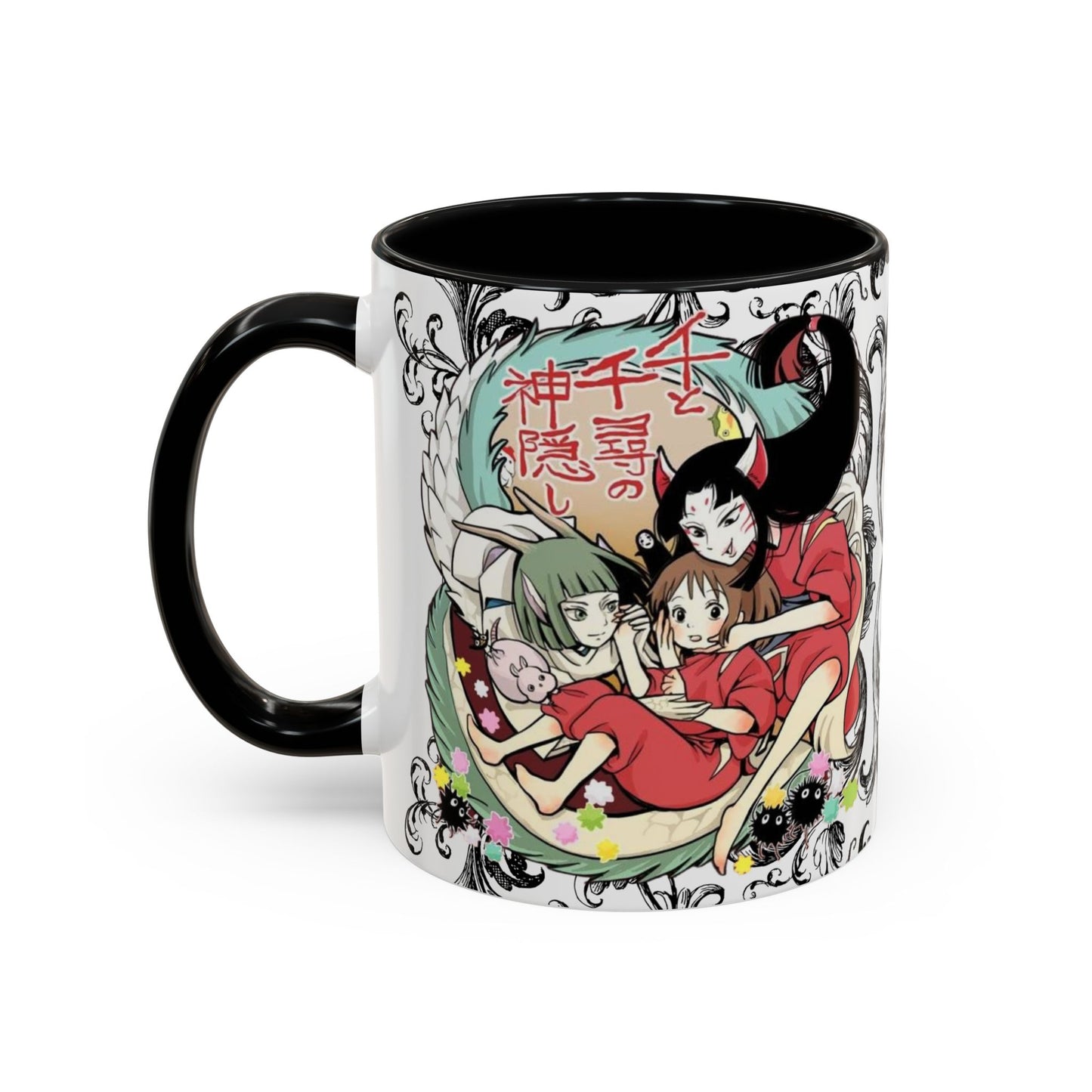 Spirited Away Cool Accent Mug – Studio Ghibli Color Handle Coffee Cup – 11oz & 15oz Ceramic Gift for Anime Fans